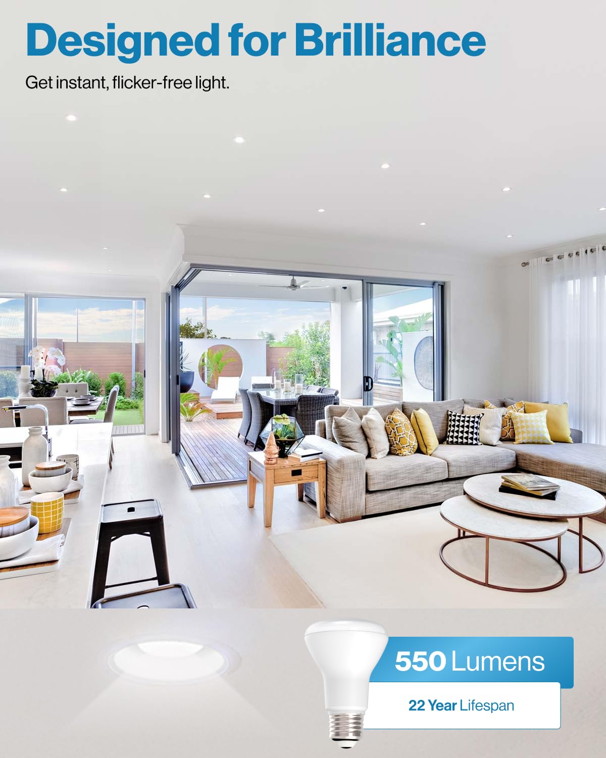 Sunco Br20 Led Bulb Dimmable, Small Recessed Lighting Bulbs, R20 Mini Flood Light Indoor, 550 Lm, 7W (50W Equivalent), 4000K Coo