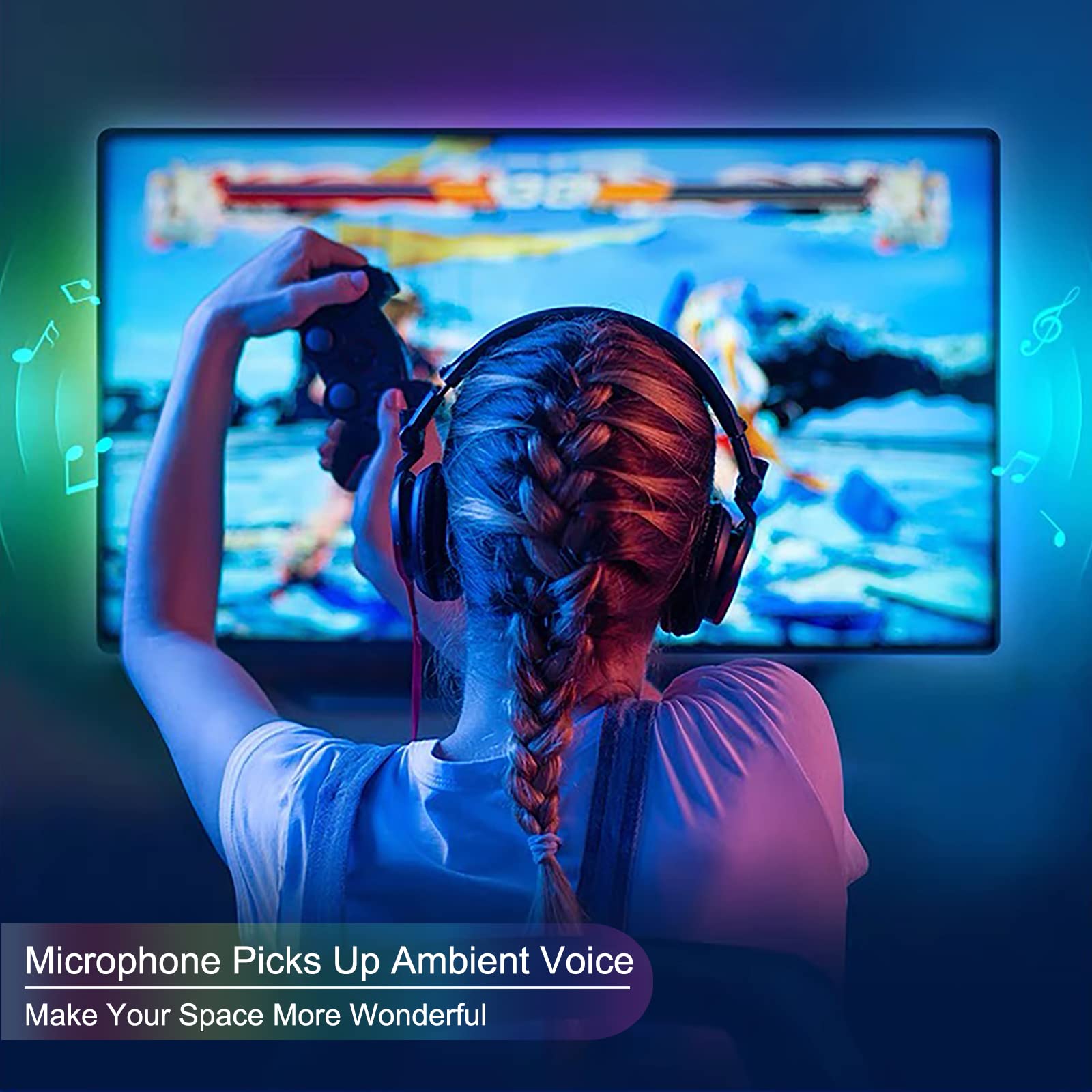 KENTA Led Strip Lights 35ft Smart Light Strips with App Control Remote, 5050 RGB Led Lights for Bedroom, Music Sync Color Changi