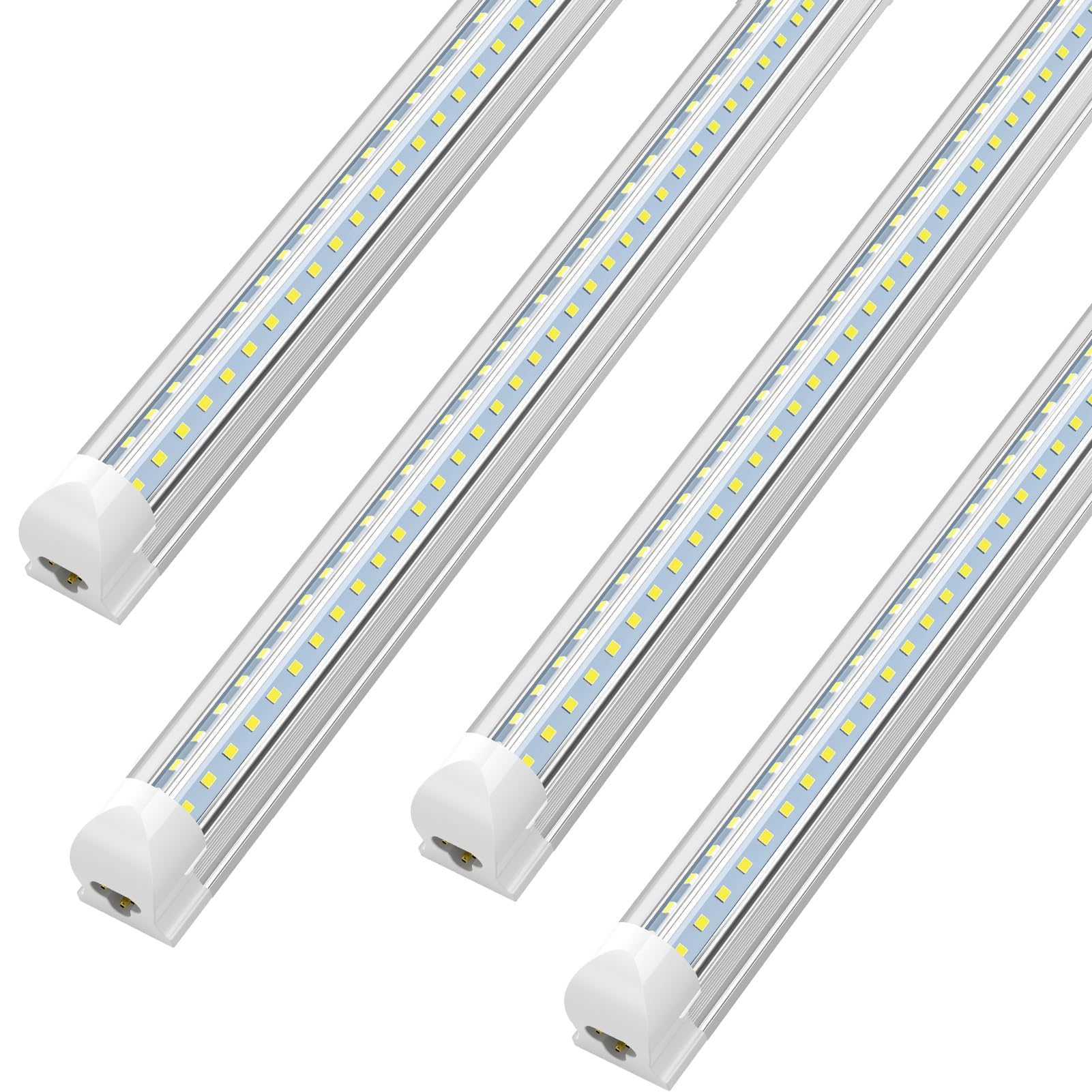 SHOPLED LED Shop Light 8FT, 72W 5000K Daylight White, 9360LM Clear Cover, V Shape, T8 LED Tube Light Fixture, High Output, 8 Foo