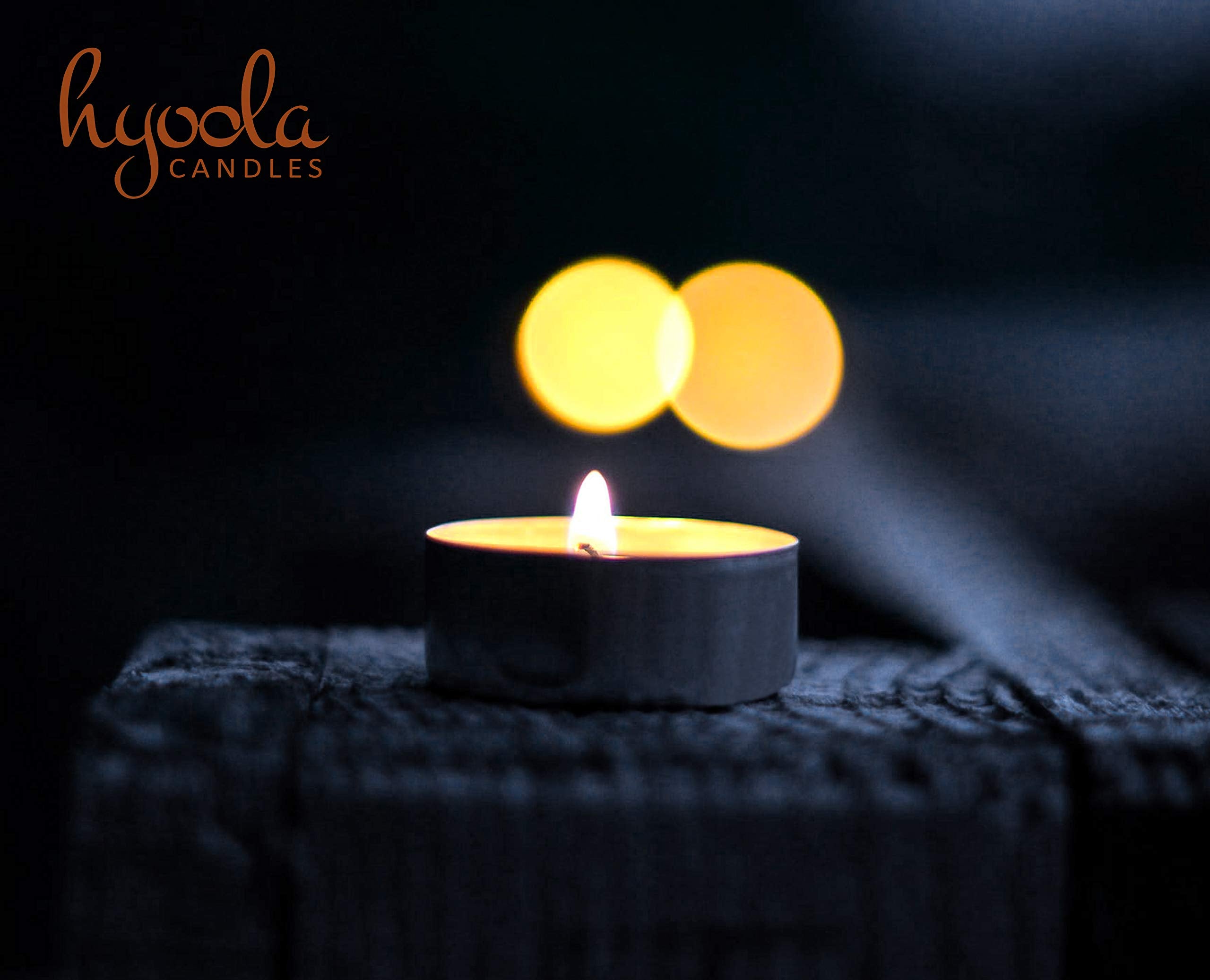 Hyoola Beeswax Tealight Candles - 100% Pure Natural, Yellow, 12-Pack, Model H11760
