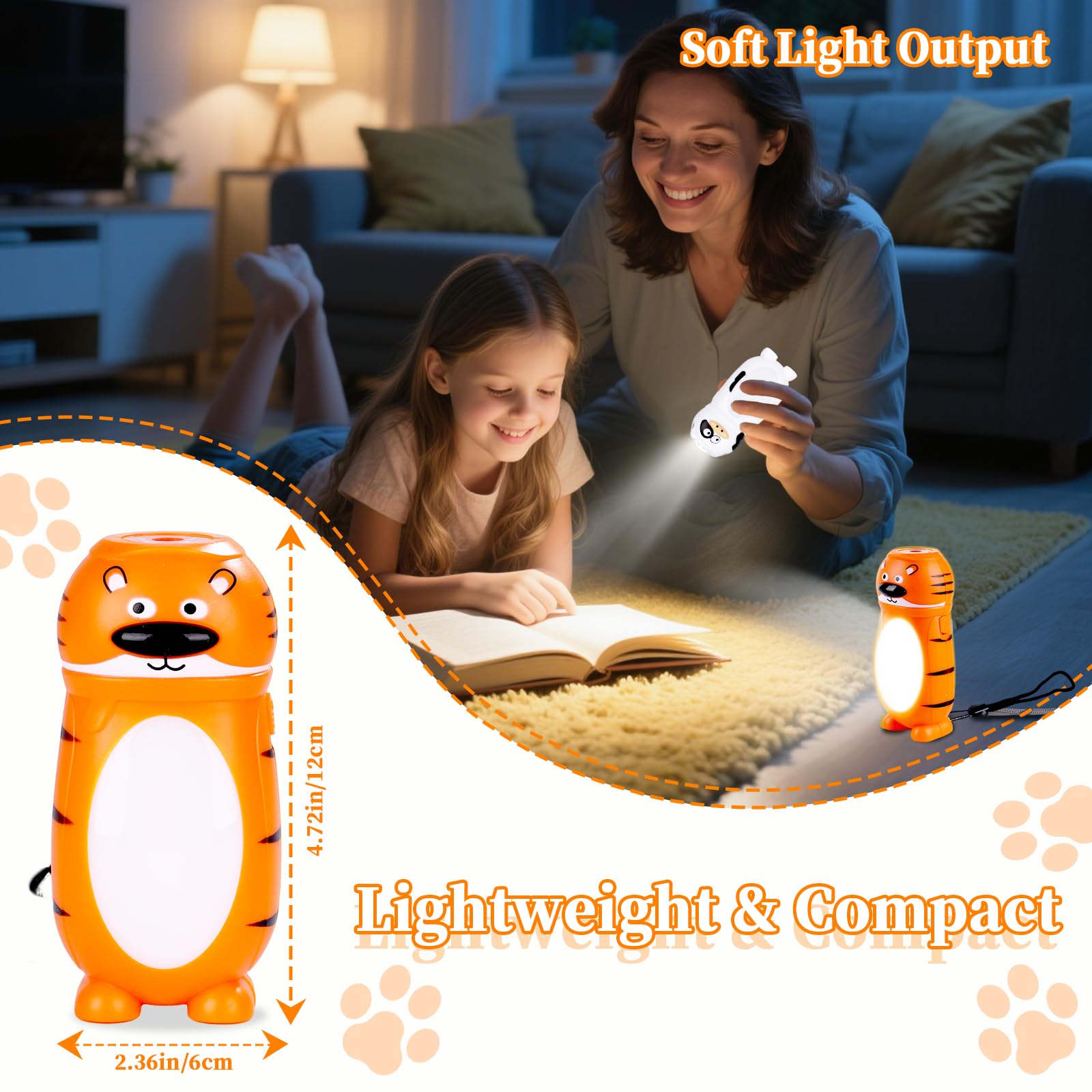 KunHe Mini LED Flashlights - 4 Pack Stocking Stuffers for Kids, Multicolor, Model AN4, Perfect for Christmas Camping Gifts