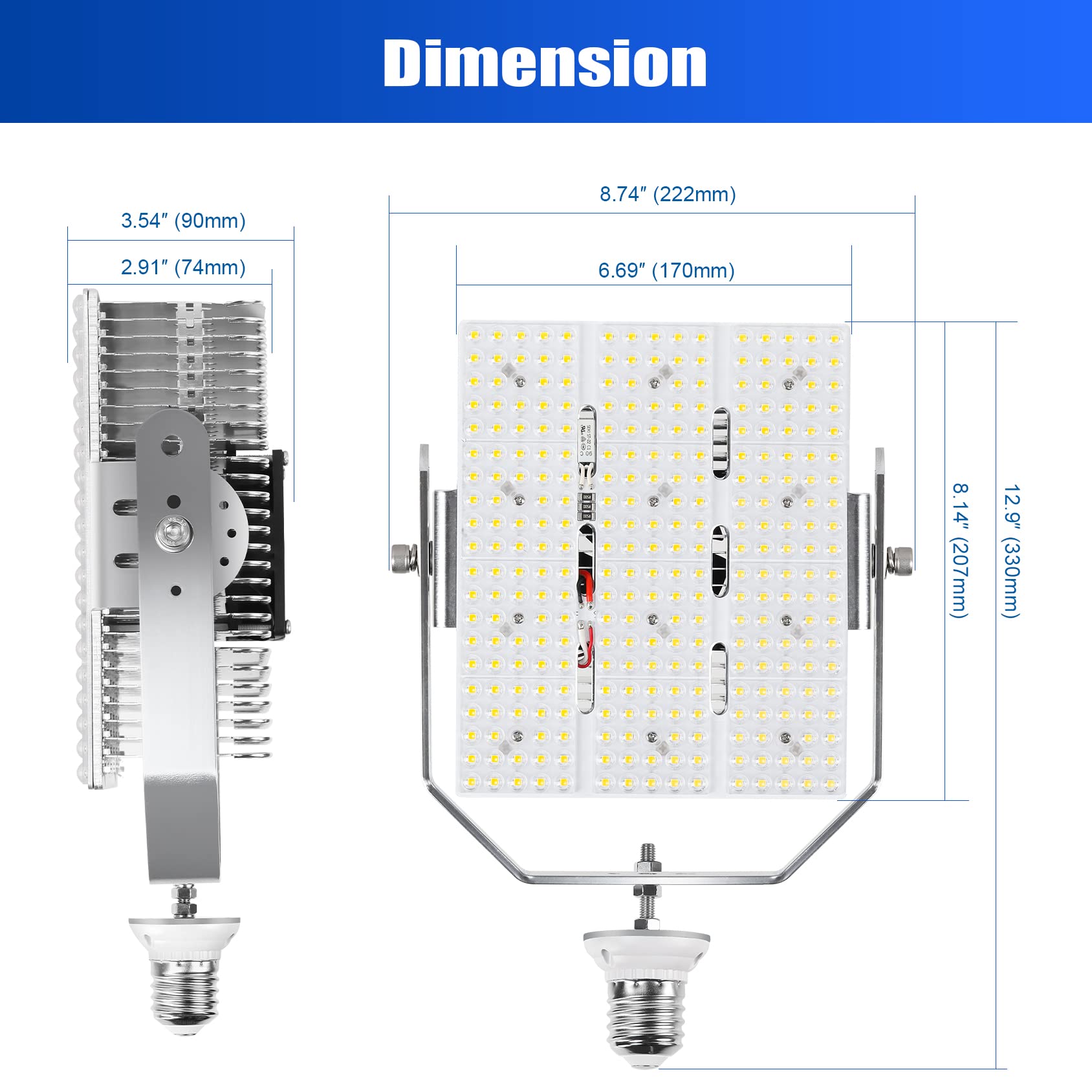 OPENLUX LED Shoebox Retrofit Kit 240W 34800LM E39 Mogul Base ETL DLC Listed 5000K for Parking Lot Lights AC200-480V