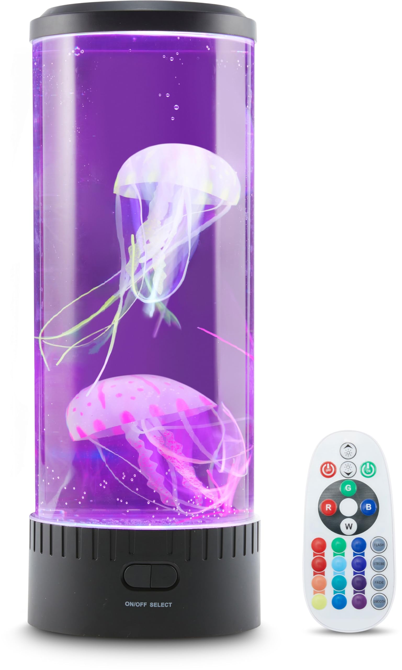 Wireless Express Jellyfish Mood Lamp - 14 Inch, LED Lights, Multicolor, Model JELLYFISH14, Remote Control, Auto Shut Off