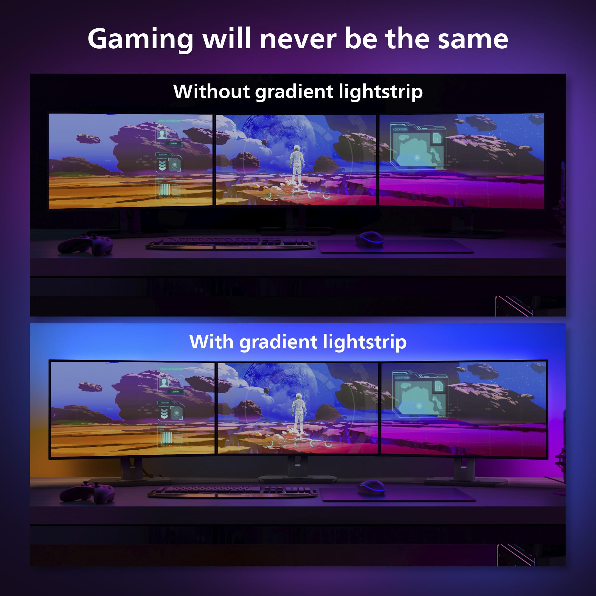 Philips Hue Smart LED Light Strip - 24/27-Inch, Multicolor, Model 578351, Requires Hue Bridge, Works with Alexa/Google Assistant/HomeKit