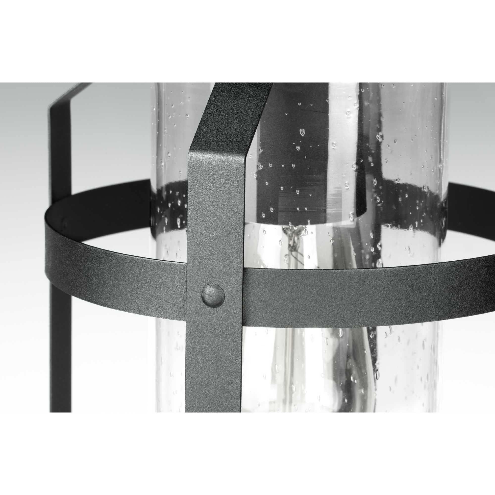 Progress Lighting 1-Light Outdoor Wall Lantern, Clear Seeded Glass, Textured Black, Model P560095-031