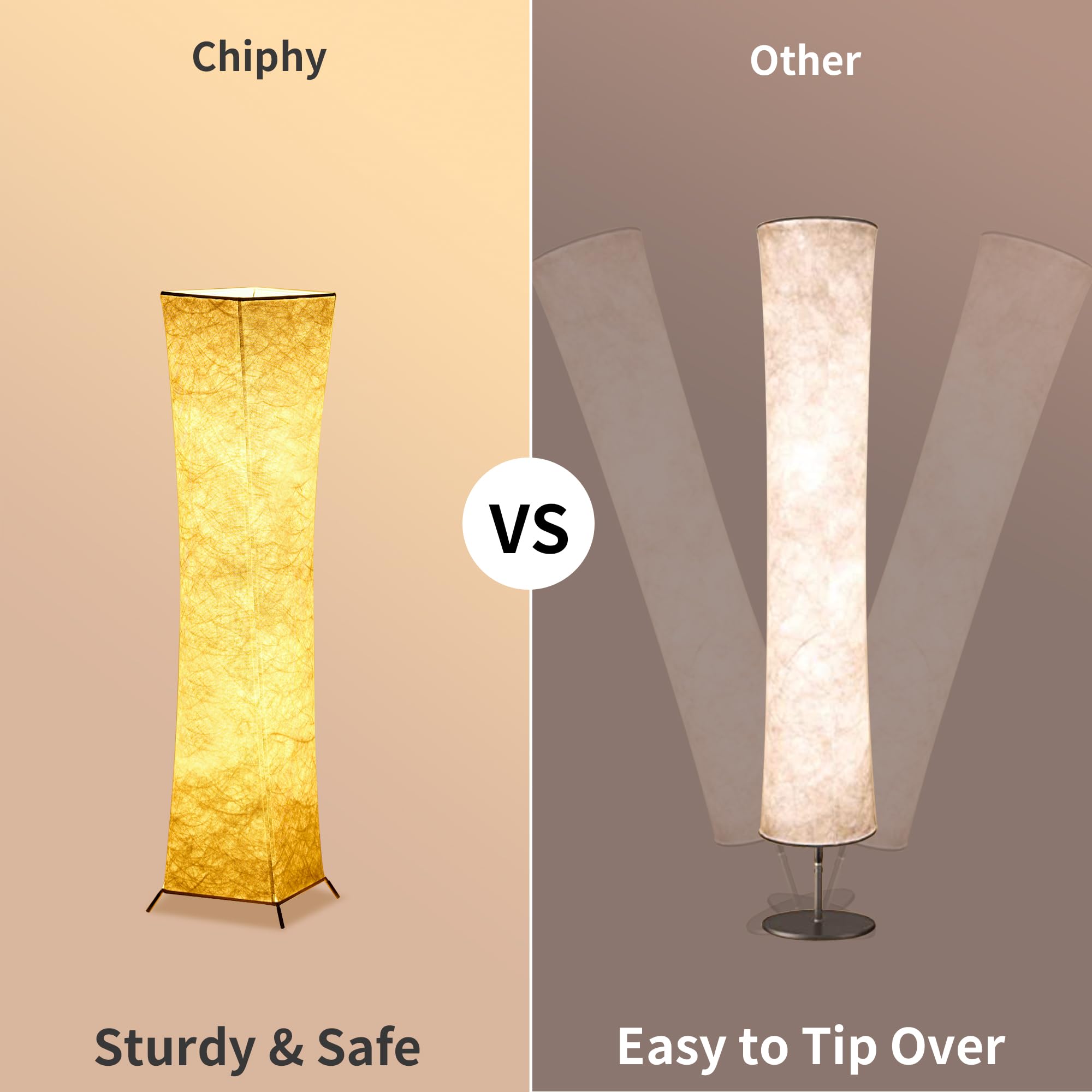Chiphy Dimmable Floor Lamp - 39 Xs Tall Standing Light, 12Wx2 Led Bulbs, White Fabric Shade, Model Sf213-107(A)