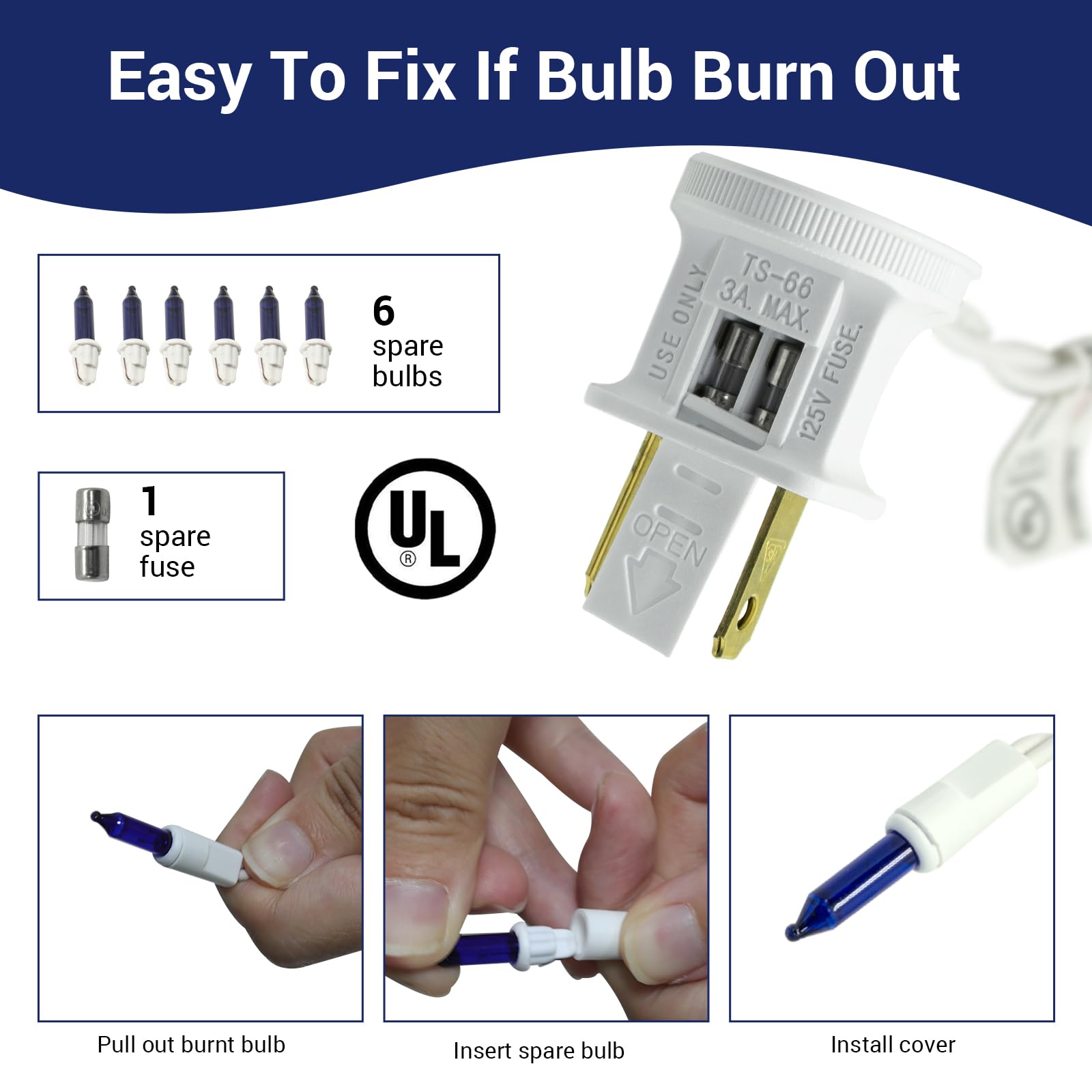 new one 2 Pack Icicle Lights, 17.67 FT 300 Incandescent Blue Icicle Christmas Lights with White Wire, 3 Connectable Icicle Strin