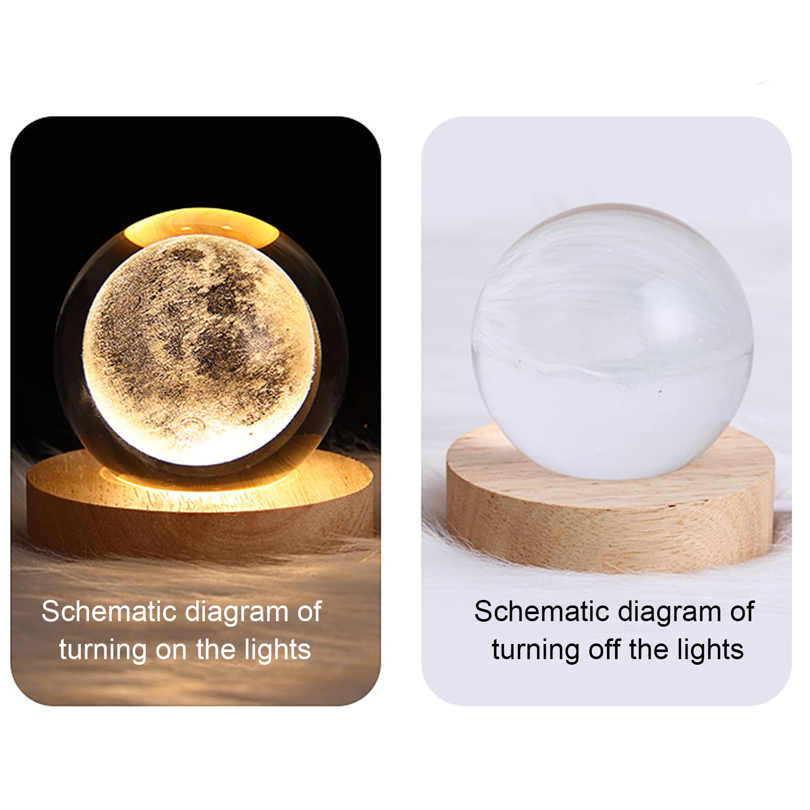 Dniebw 3D Night Moon Lamp Moon Light With Stand Ouch Control And Usb Rechargeable Gift For Boy Girl Friends Valentines Day Christmas Crystal Ball Astronomy Gifts