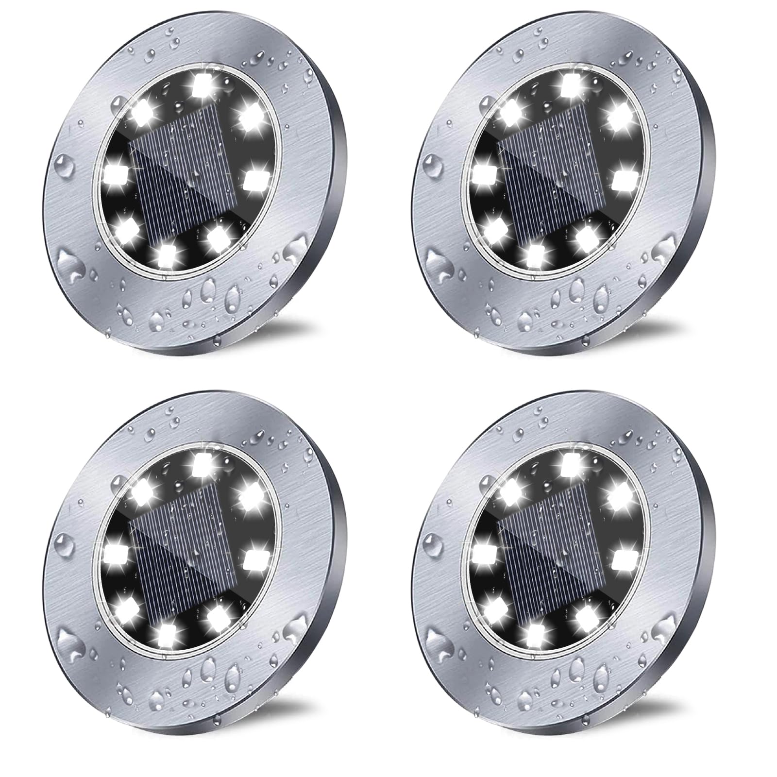 Solar Ground Lights - Upgraded Outdoor Garden Waterproof Bright In-Ground Lights for Pathway, Yard, Deck, Lawn, Patio, Walkway (