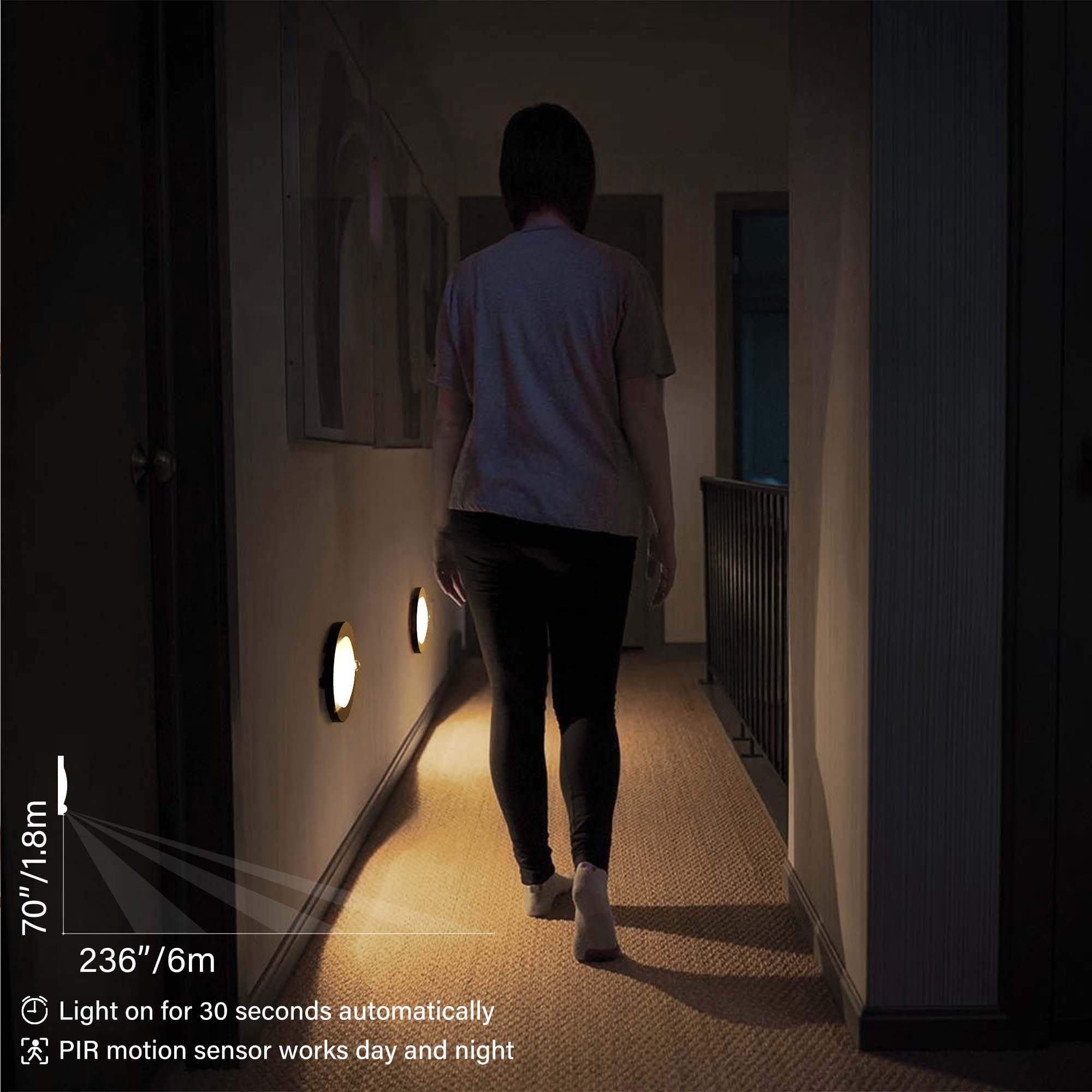 Zago 6'' 120 Volts Closet Light Wired, Black Pir Motion Sensor Ceiling Disc Light, 15 Watts, 1100 Lumens, Cri>80, 5000K Daylight