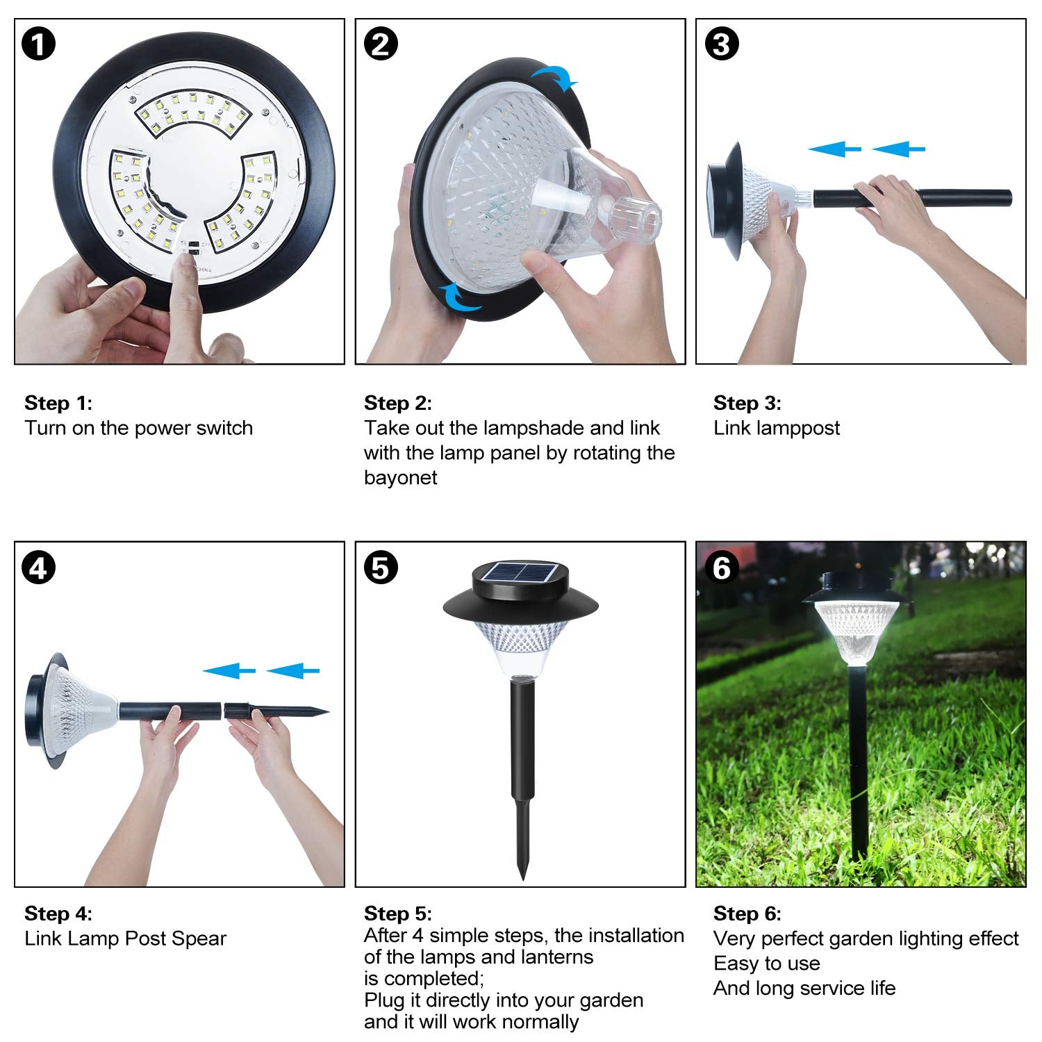 Solar Pathway Lights Outdoor, 2 Pack Upgraded Solar Outdoor Lights Super Bright Up To 12 Hrs, Ip65 Waterproof Solar Garden Lights Outdoor Solar Lights For Yard Landscape Path Walkway