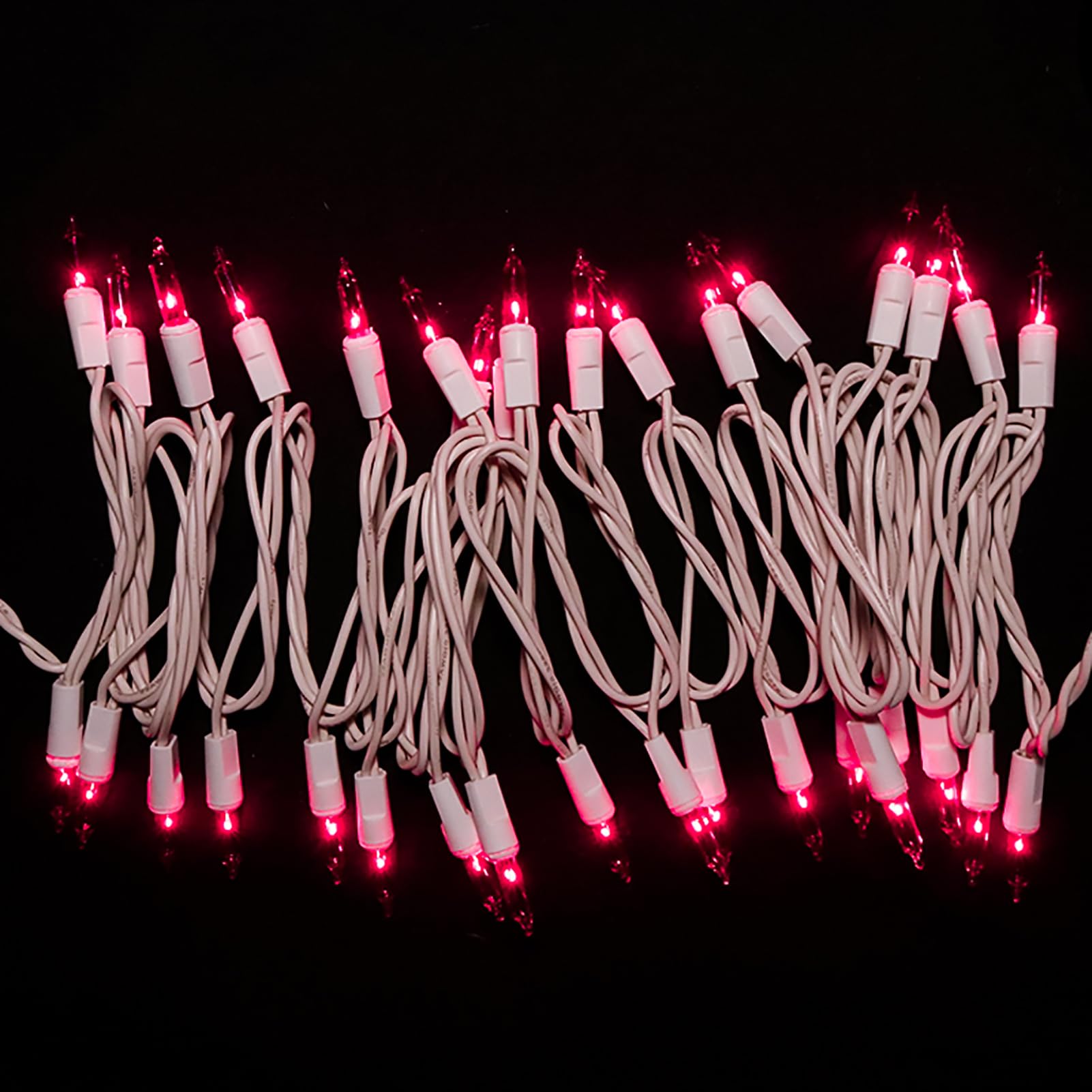 Multi-Sparking Pink Christmas String Lights - 35 Count Incandescent Mini Pink Christmas Lights For Small Tree, Crafts, Indoor An