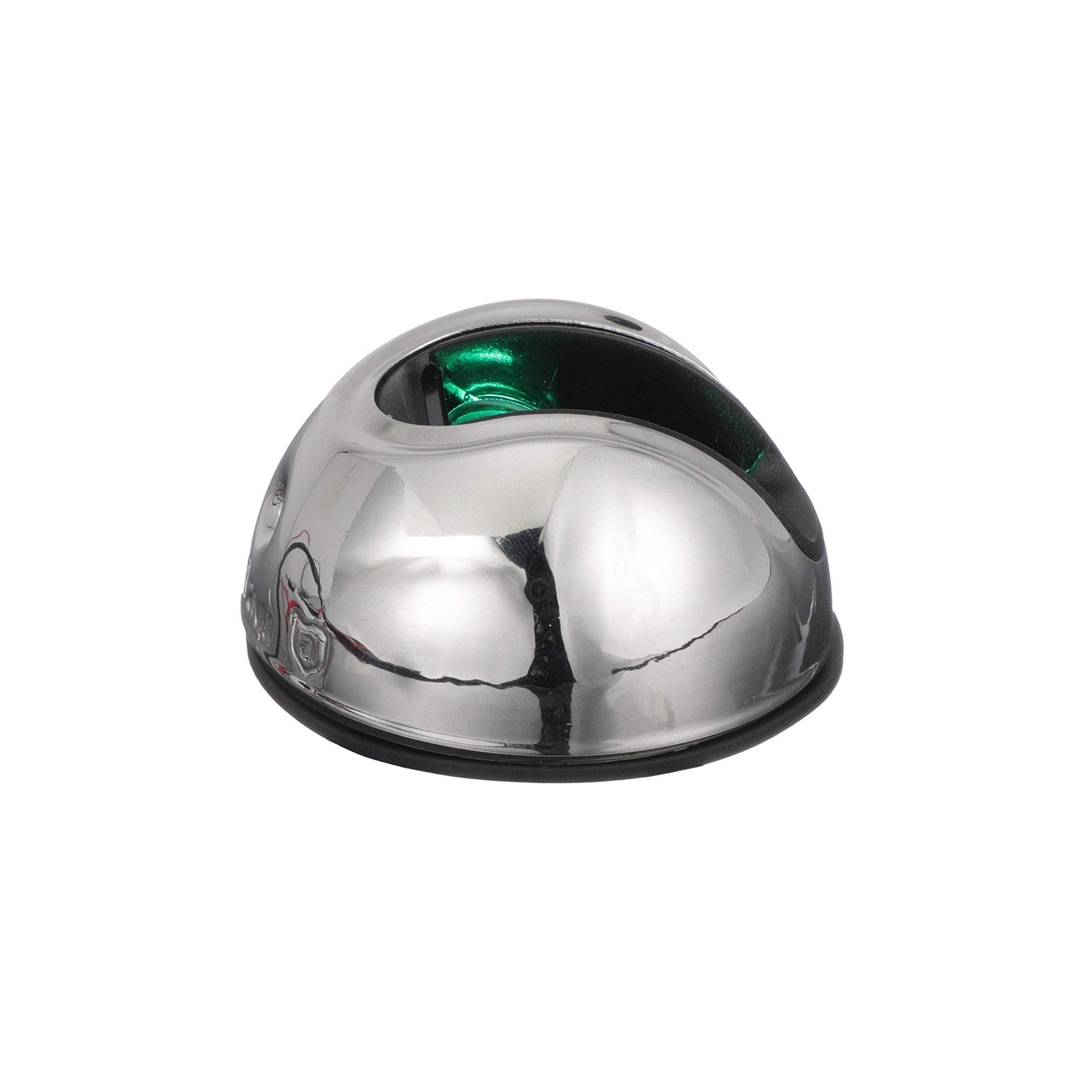 Attwood Nv3012Ssg-7 Lightarmor™ 2-Mile Vertical Surface Mount Navigation Light, Green Led Lighting, Round Stainless Housing