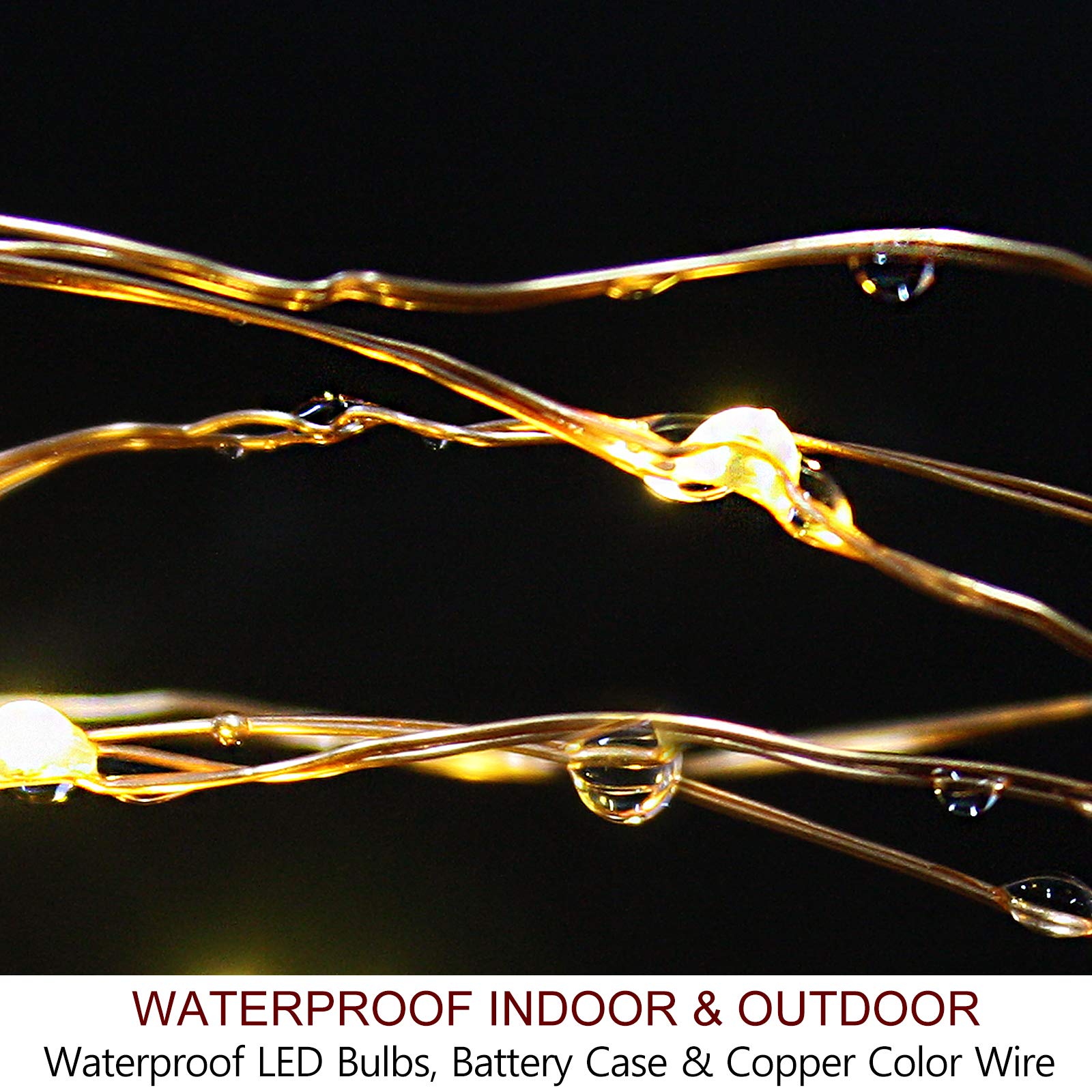 Bright Zeal 66 Ft 200 LED 8 Mode Christmas Fairy Lights Battery Operated with Remote - Warm White Multifunction Christmas Lights