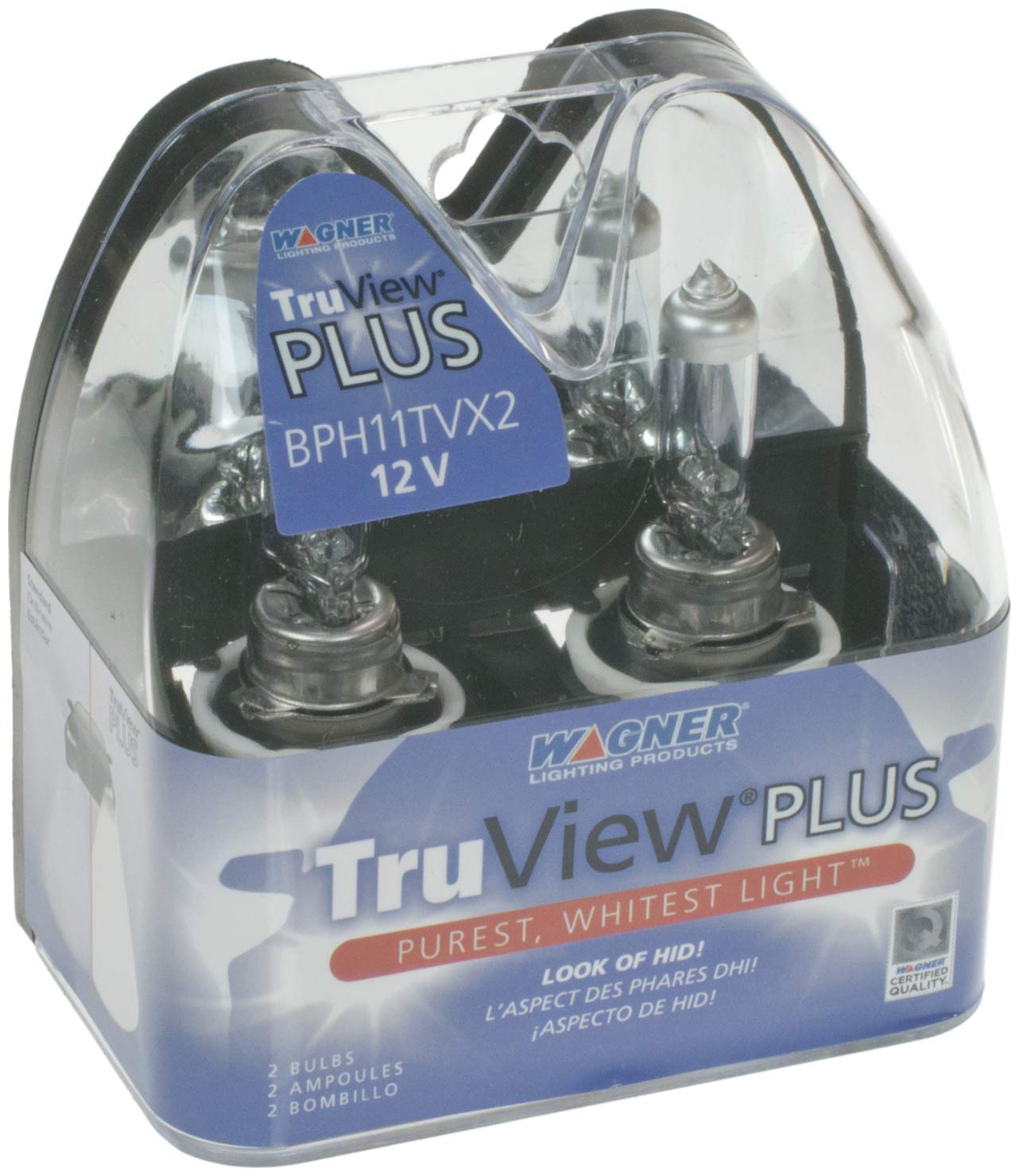 Wagner TruView PLUS Multi-Purpose Light Bulb H11 - Card of 2, White, Model BPH11TVX2