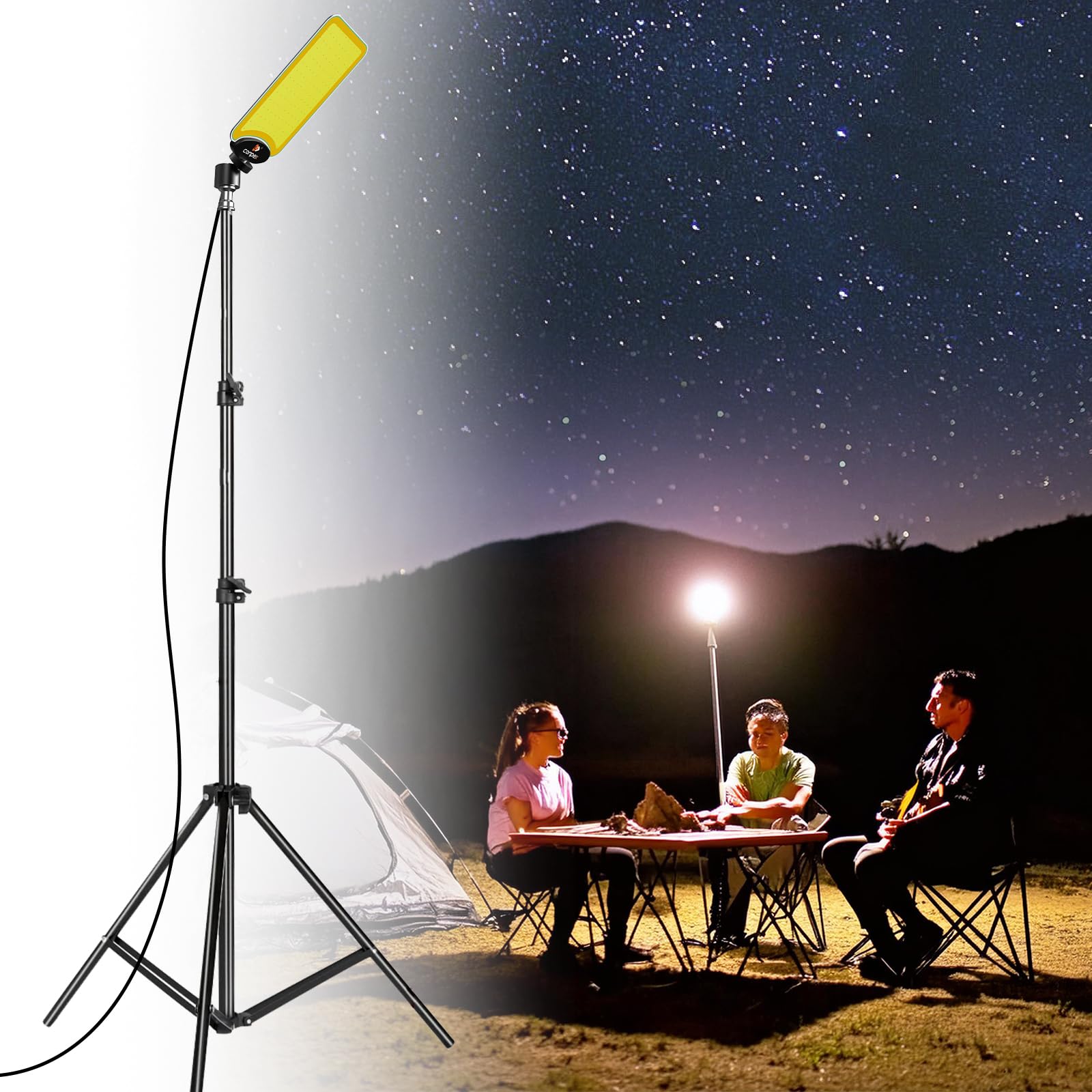 CONPEX Telescopic Led Camping Lights 18000 Lumens Camp Light for Camping Tripod, Night Fishing Lights for Bank Remote Control Camping Light Outdoor Telescoping Light with Stand Telescopic Pole Light