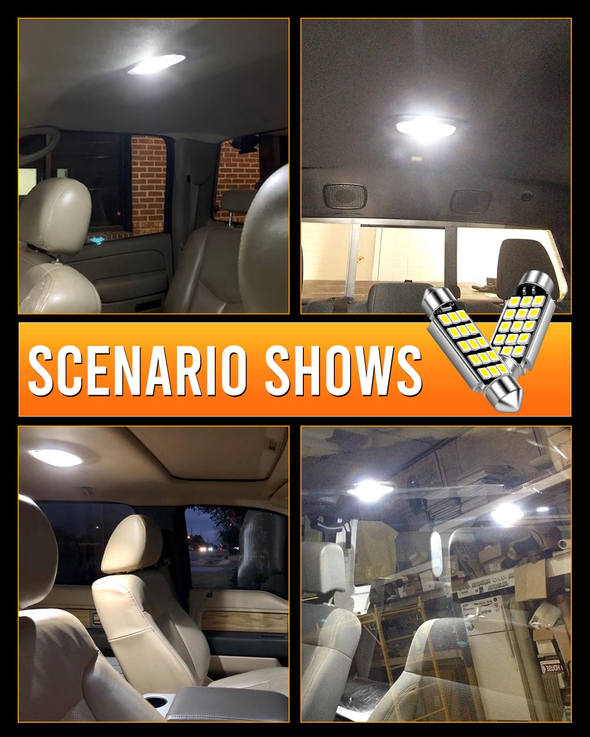 LUYED 578 569 211-2 212-2 LED Bulbs Xenon White 360 Lumens Super Bright 2835 15-EX Chipsets Used for Interior Dome Map Door Cour