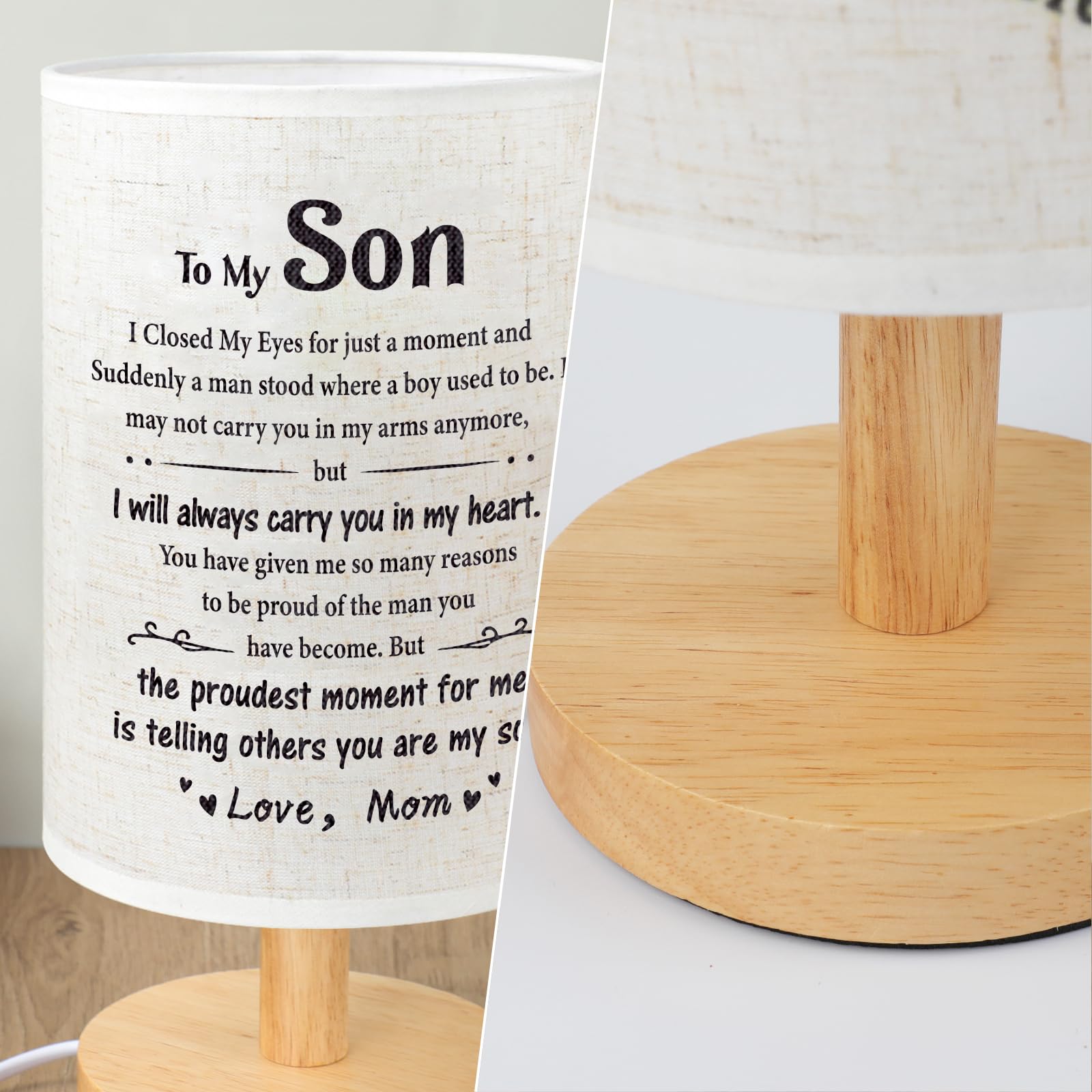 Souhoney Graduation Son Gifts From Mom, Desk Bedside Lamp Gifts For Son Birthday From Mom, Son Adult 18Th 21St Birthday Gifts, B