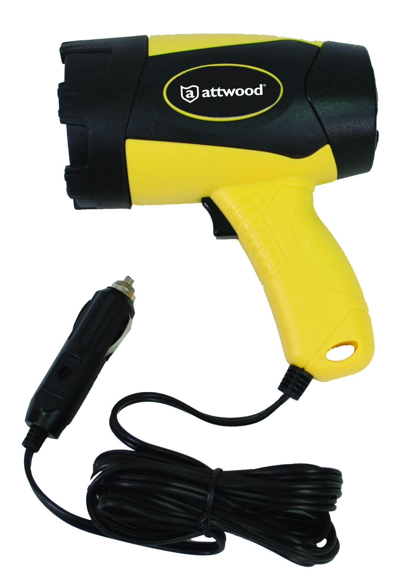 Attwood 11794-7 Portable 5W Led Emergency Spotlight 12V Adapter Plug, Safety Yellow/Black