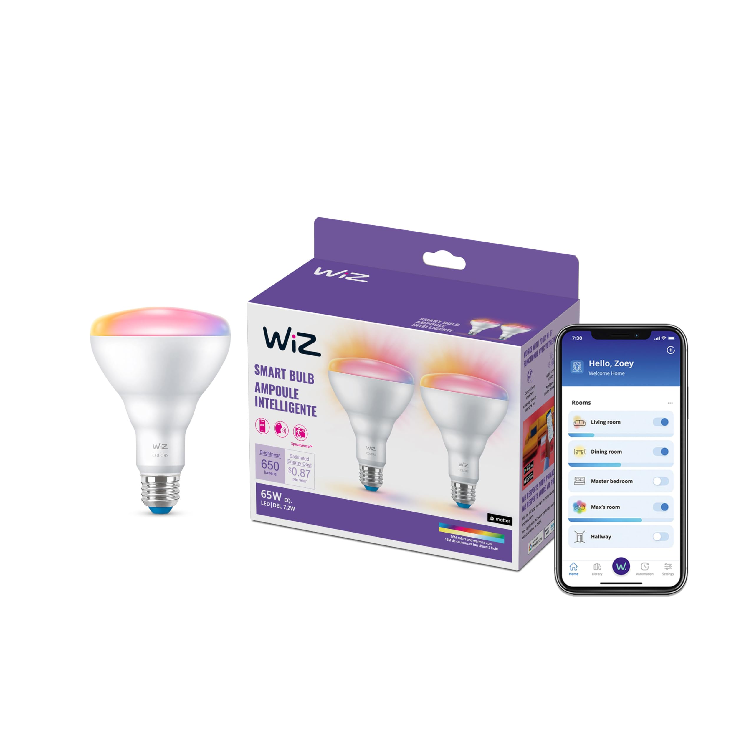 Wiz Connected 65W Br30 Led Smart Light Bulbs - Connects To Your Wi-Fi - E26 Smart Bulb - Control With Voice Or App + Activate Wi