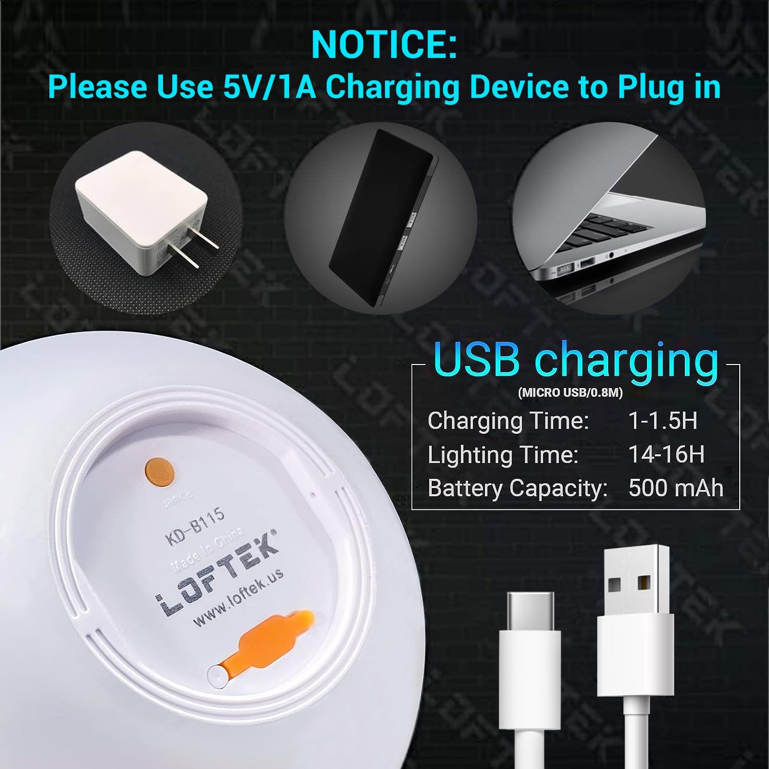 Loftek 6-Inch Led Light Ball: Nursery Night Light With Remote Control, 16 Rgb Color Changing & Dimming Rechargeable, Cordless Po