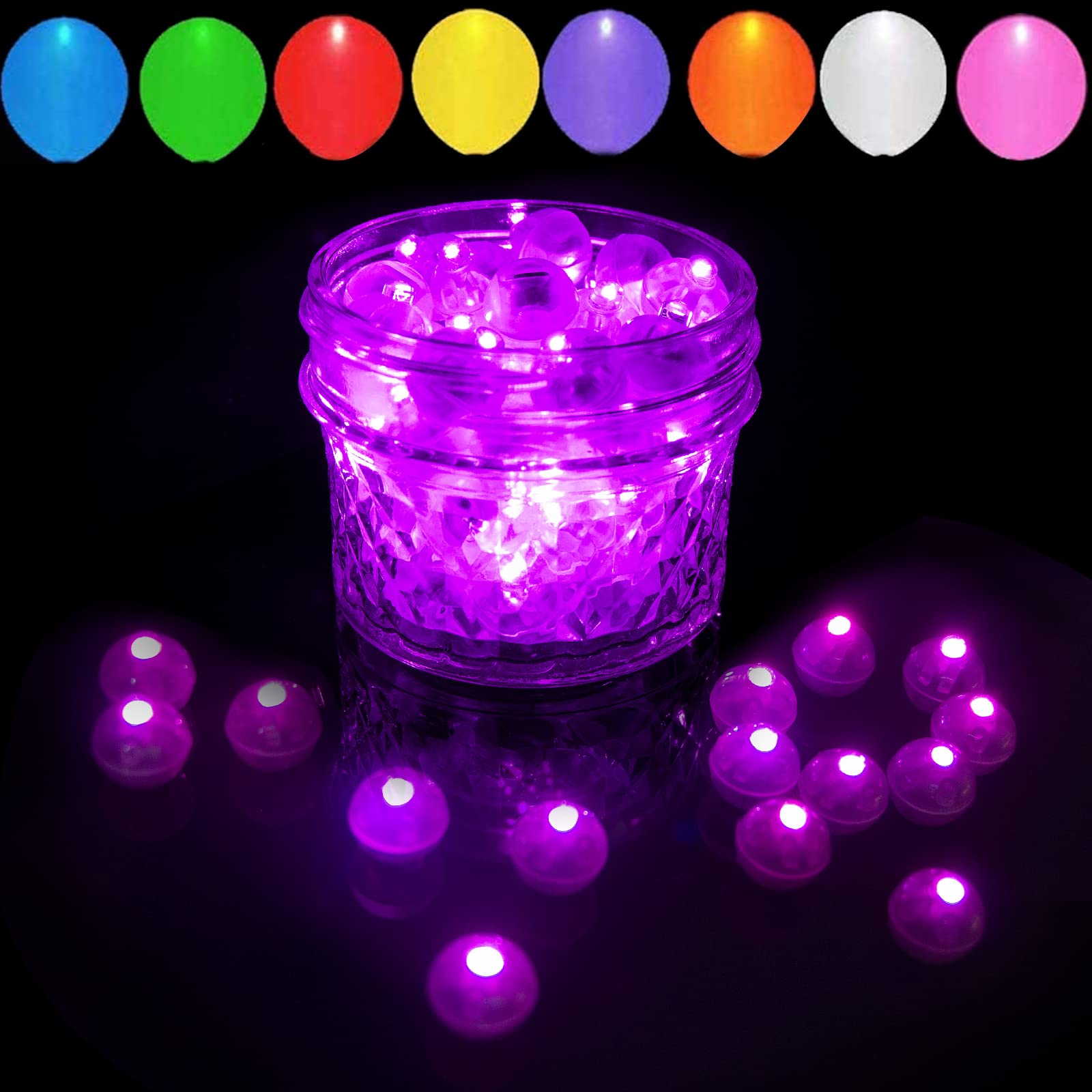 Aogist 100 Pcs Pink Led Balloon Light, Tiny Led Light Mini Round Ball Lamp For Paper Lantern Balloon Indoor Outdoor Party Event