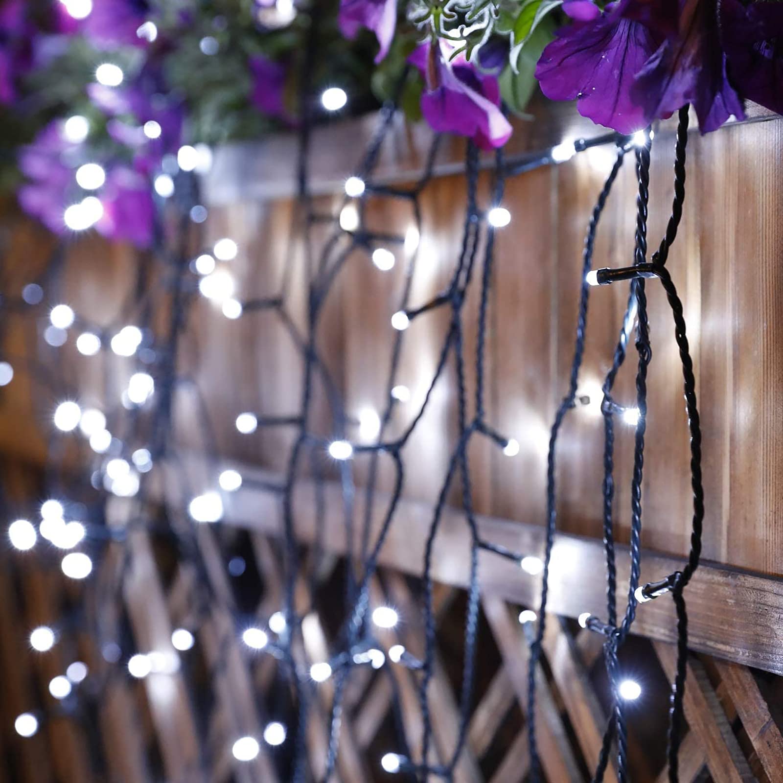 Toodour Solar Christmas Lights, 121Ft 350 Led 8 Modes Solar String Lights, Waterproof Solar Outdoor Christmas Lights For Garden,