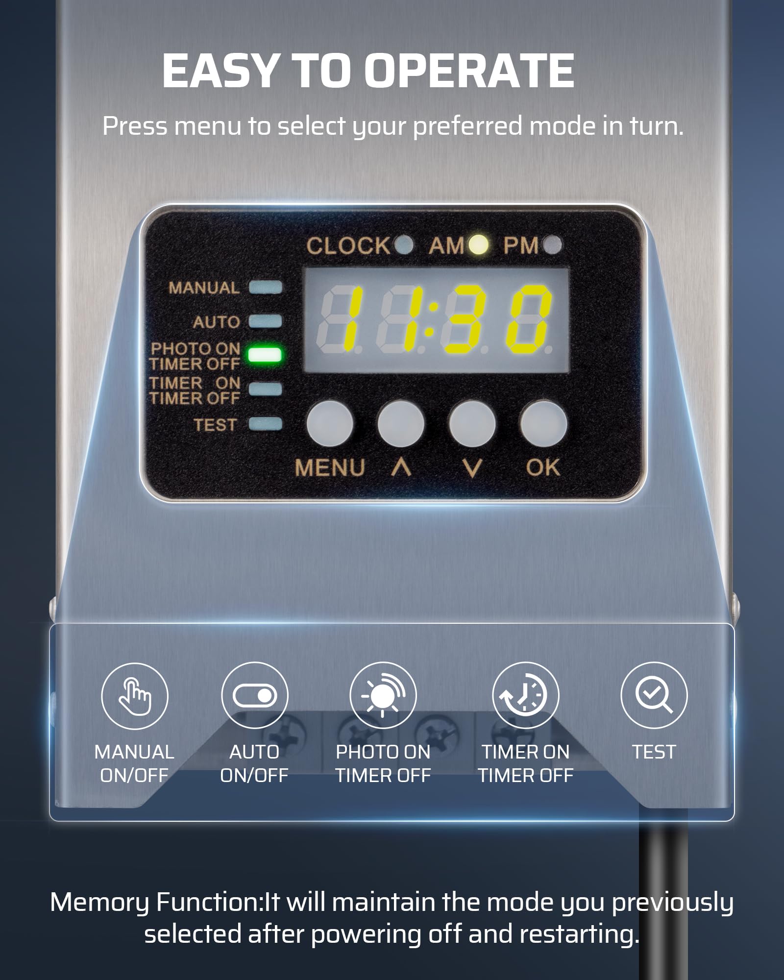 DEWENWILS 200W Low Voltage Landscape Transformer with Photocell Sensor & Timer, Waterproof, Model HSLT04H1