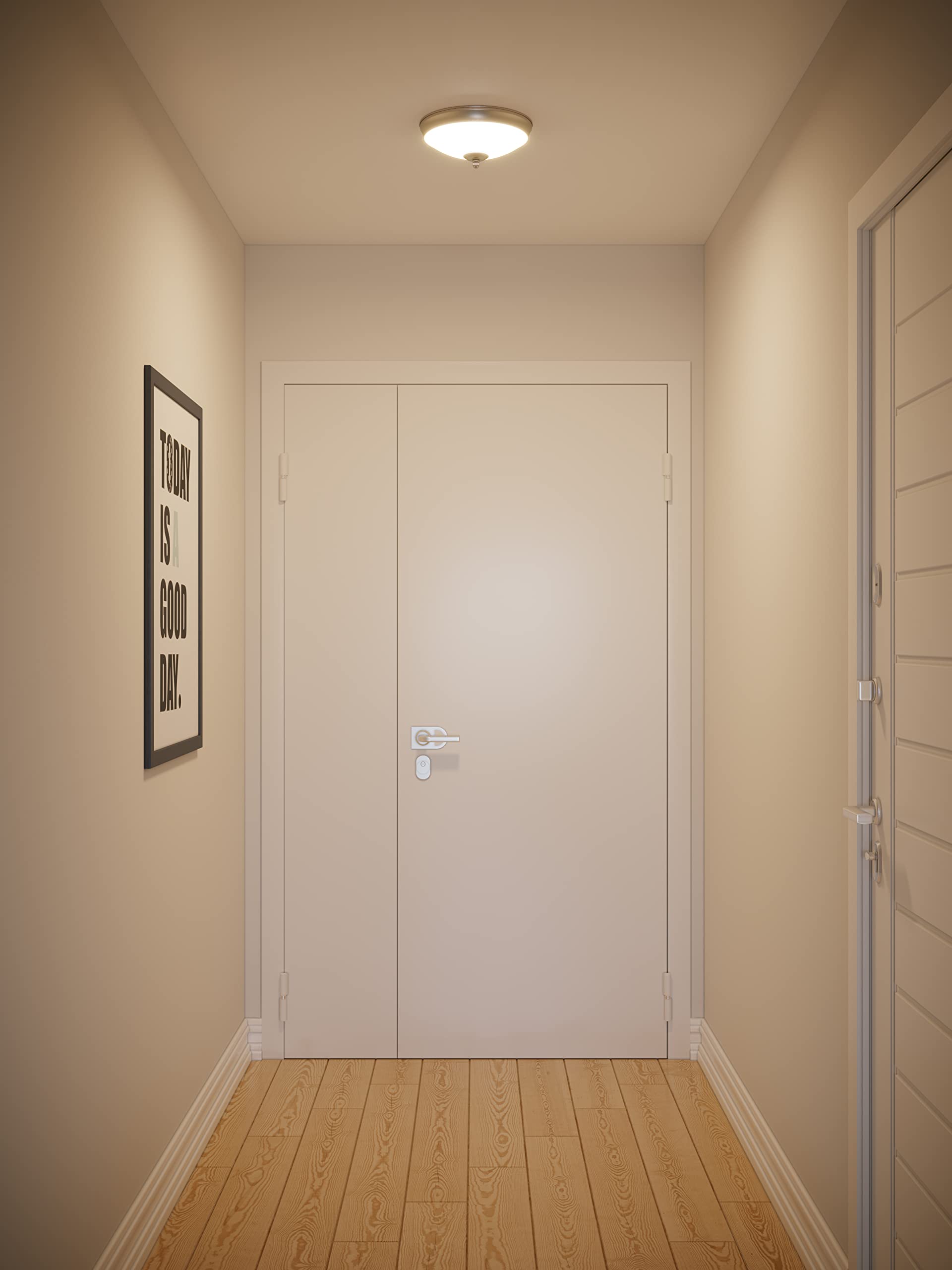 Good Earth Lighting Legacy 19-Inch Led Flush Mount - Satin Nickel, Dimmable, 2100 Lumen, 3000K, 50,000 Hour Rated Lamp Life