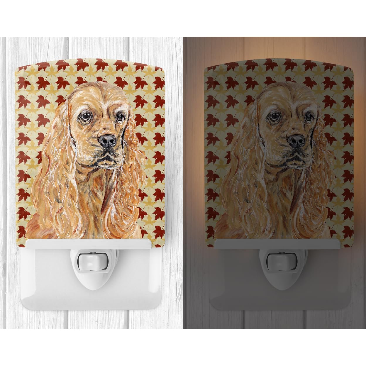 Carolines Treasures Ceramic Night Light, Buff Cocker Spaniel, 6x4x3in, Multicolor, Model SC9542CNL, UL-Certified for Bedroom/Bathroom