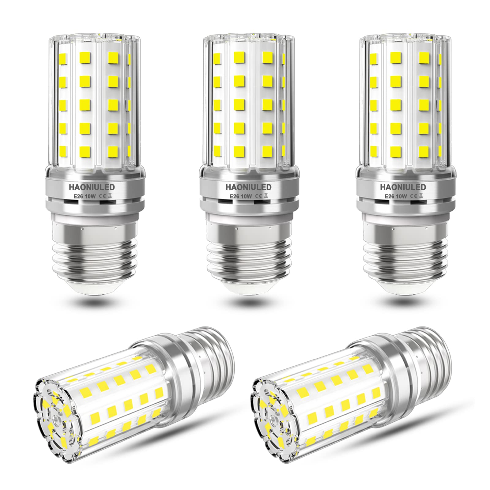 E26 10W Led Light Bulbs, 6000K Daylight White, 1000 Lumen, 100 Watt Equivalent Incandescent Bulbs, Non-Dimmable Edison Candelabr