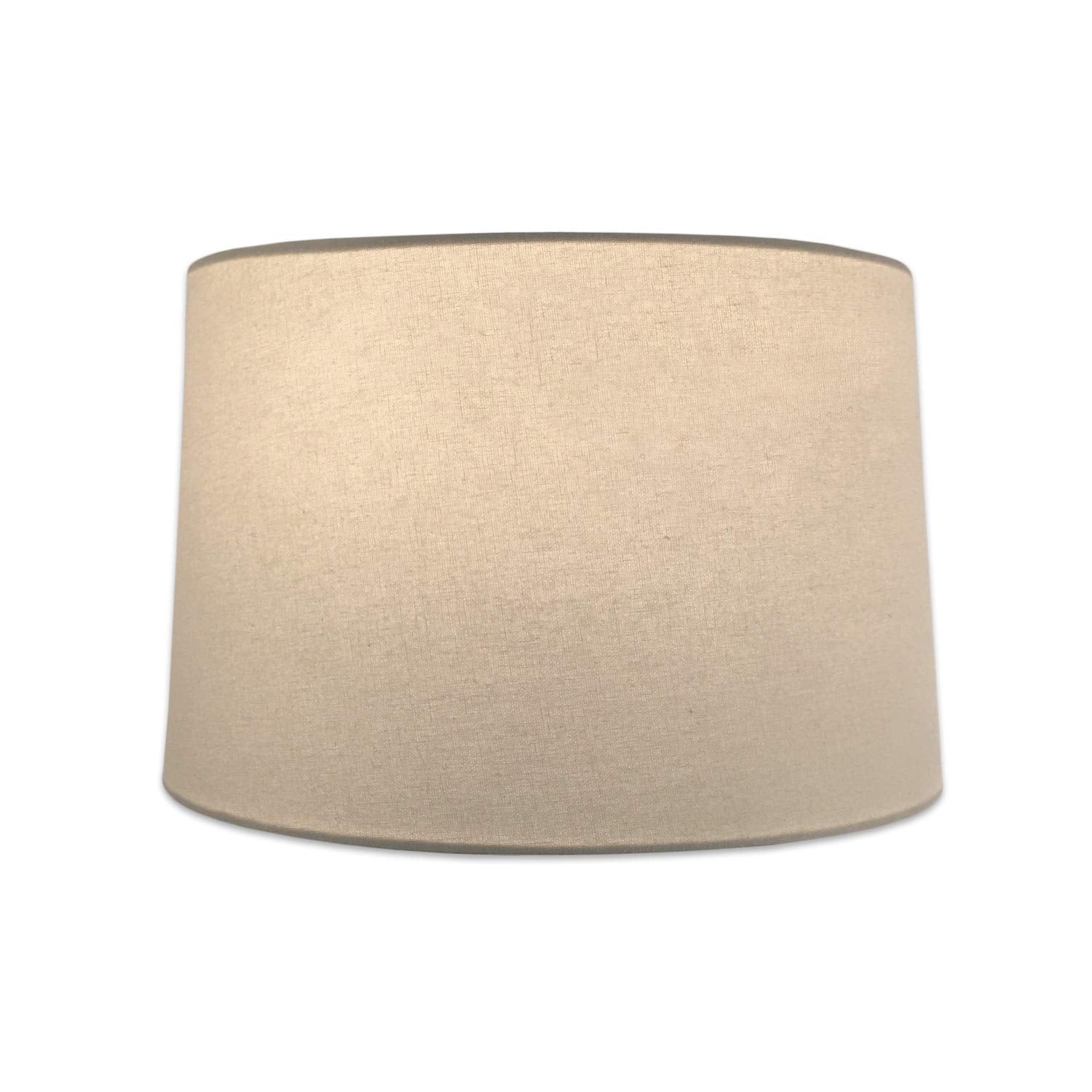 Royal Designs Shallow Drum Hardback Lamp Shade, Linen Eggshell, 15 X 16 X 10