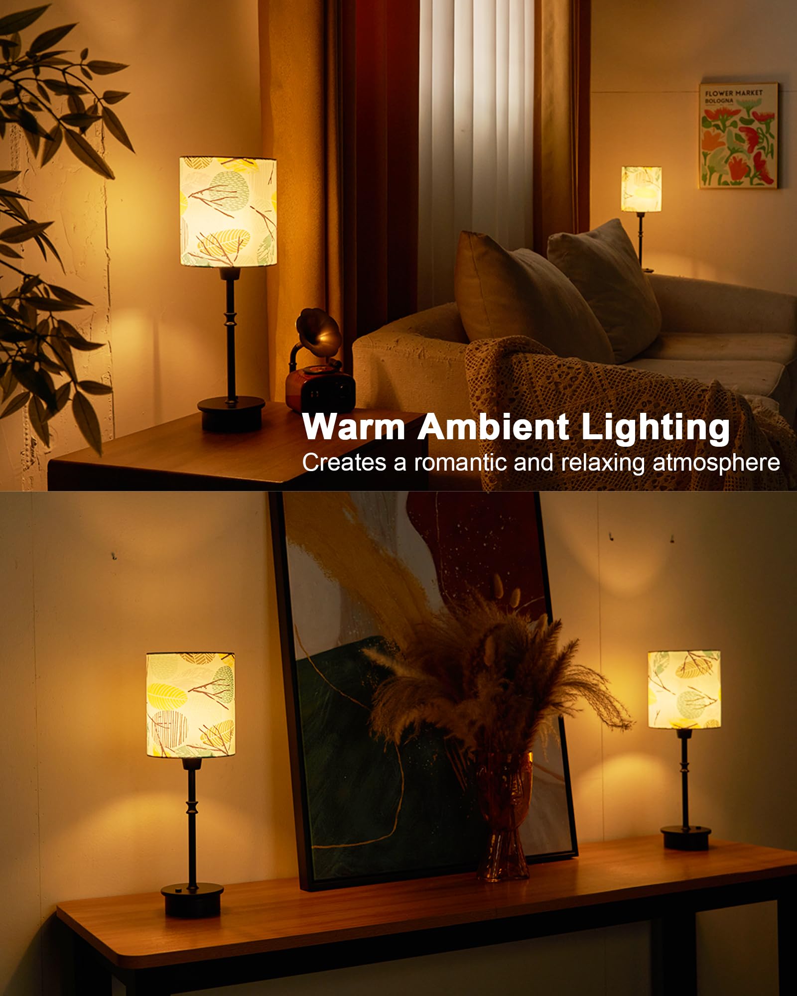 Umexus Cordless Table Lamp For Bedroom, Rechargeable Battery Operated Lights, Dimmable Touch Bedside Night Light Lamp For Nights