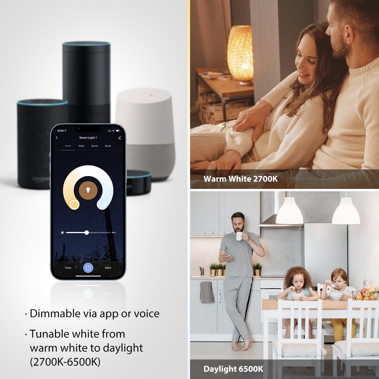 Lvwit St21 Edison Smart Bulb Wifi Dimmable Vintage Led Light Bulb, 60 Watt Equivalent, E26 Base, 2700K - 6500K, Compatible With Alexa, Google Assistant, No Hub Required,2 Pack