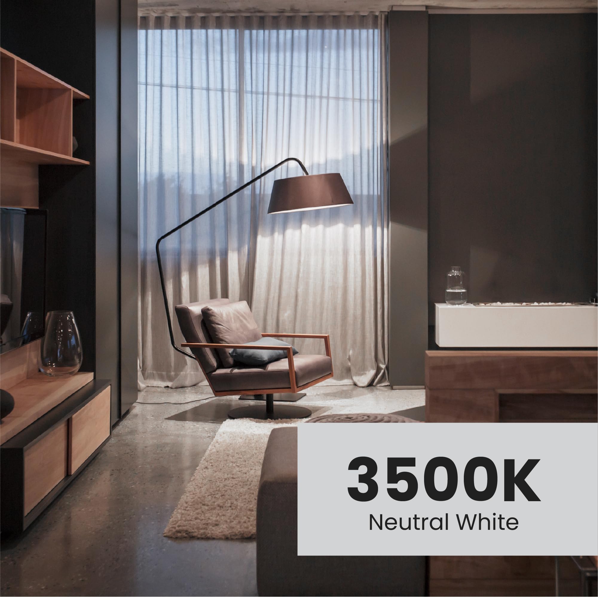 Feit Electric A19 Led Light Bulb, 100W Equivalent, 1500 Lumens, 3500K Neutral White, Non-Dimmable, E26 Base, Indoor/Outdoor, Gen