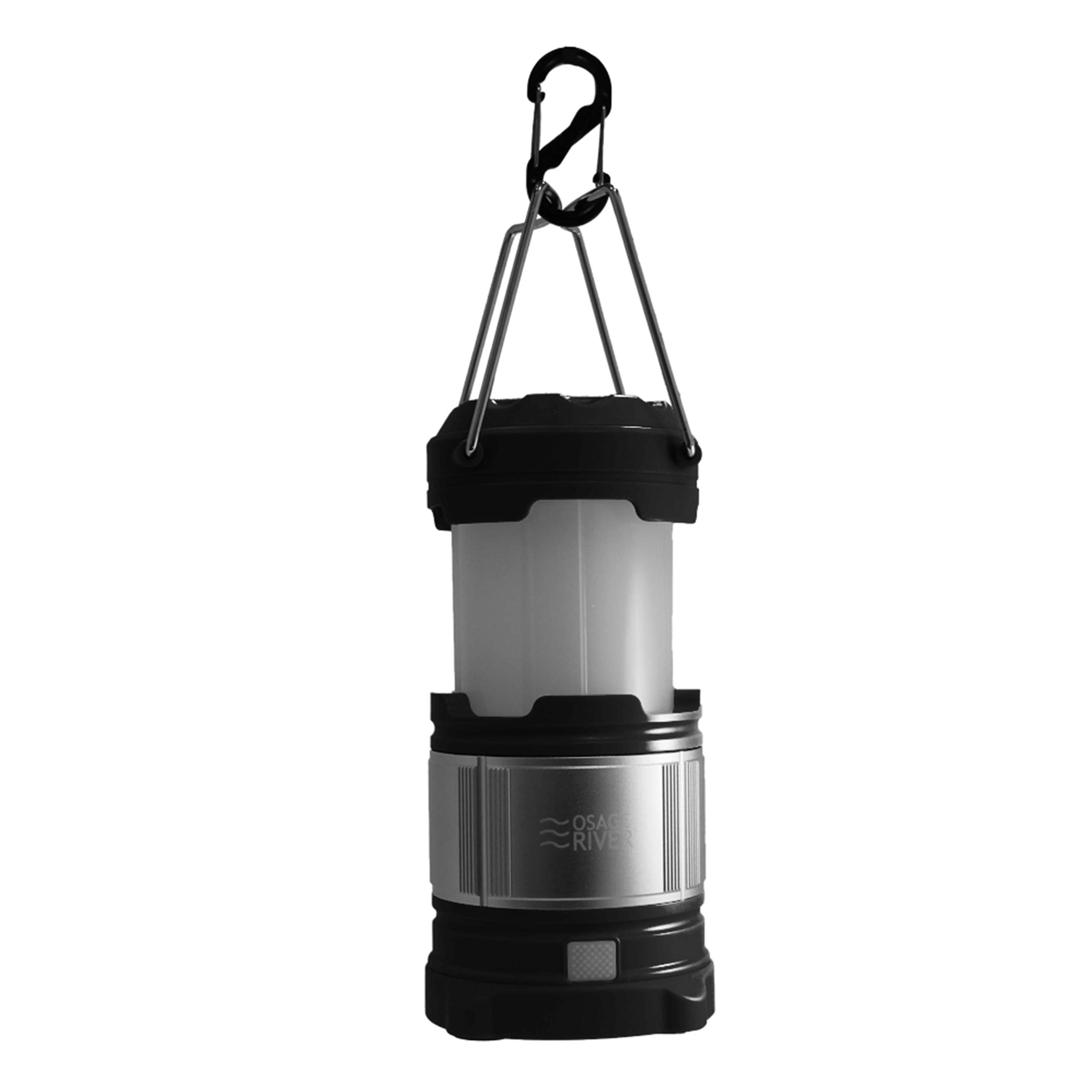 OSAGE RIVER Camping LED Lantern with USB Power Bank, Rechargeable, Black