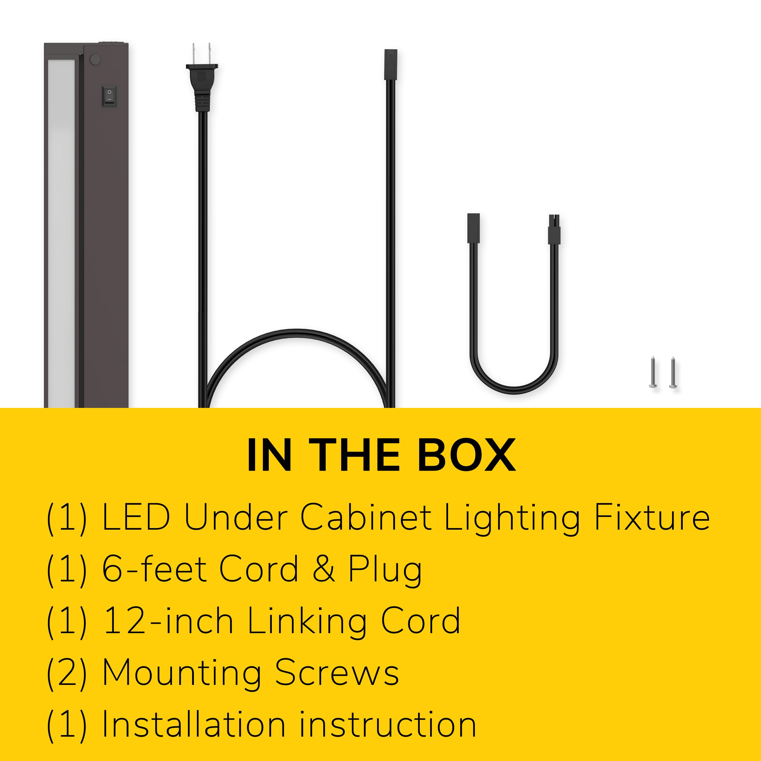 GETINLIGHT 16-inch LED Under Cabinet Lighting, Dimmable, 2700K/4000K, Bronze, Model IN-0109-4-BZ