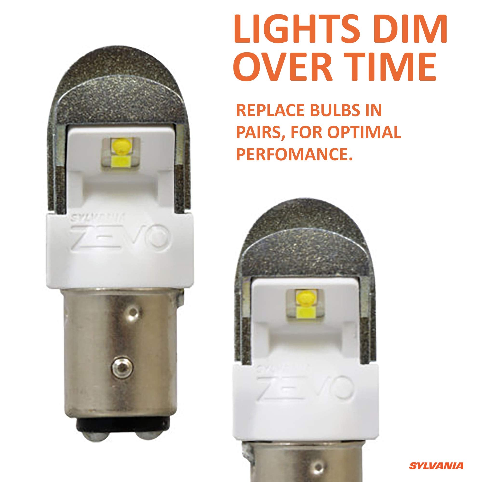 SYLVANIA 1157 ZEVO LED Bulb - White, Ideal for Daytime Running Lights & Reverse Lights, 2 Pack