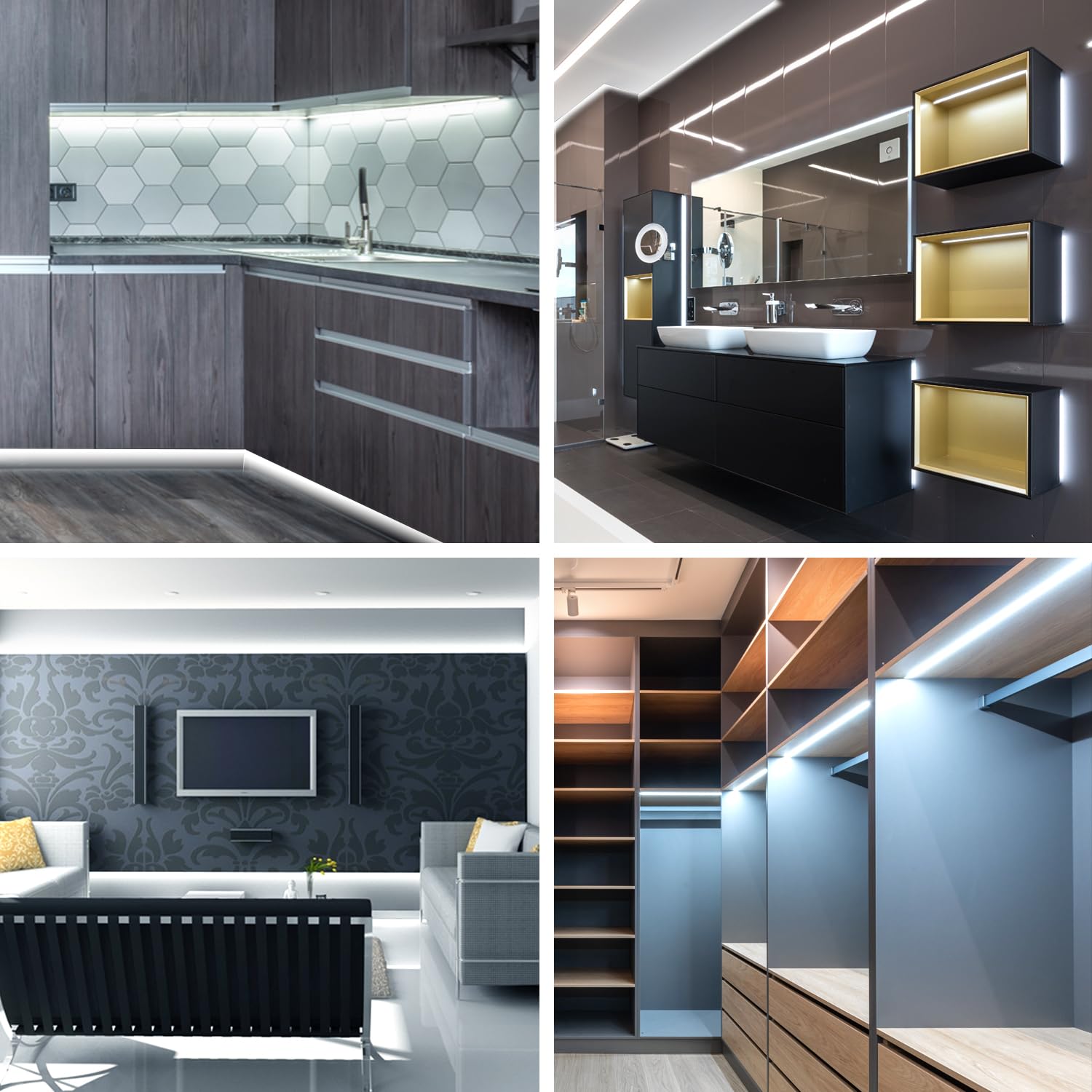 Yeewhale 16.4Ft Cob Led Strip Lights 6000K White Dimmable Dc 24V Flexible Led Tape Light For Bedroom, With Remote And App Control Led Light Strip,For Diy Home Decoration