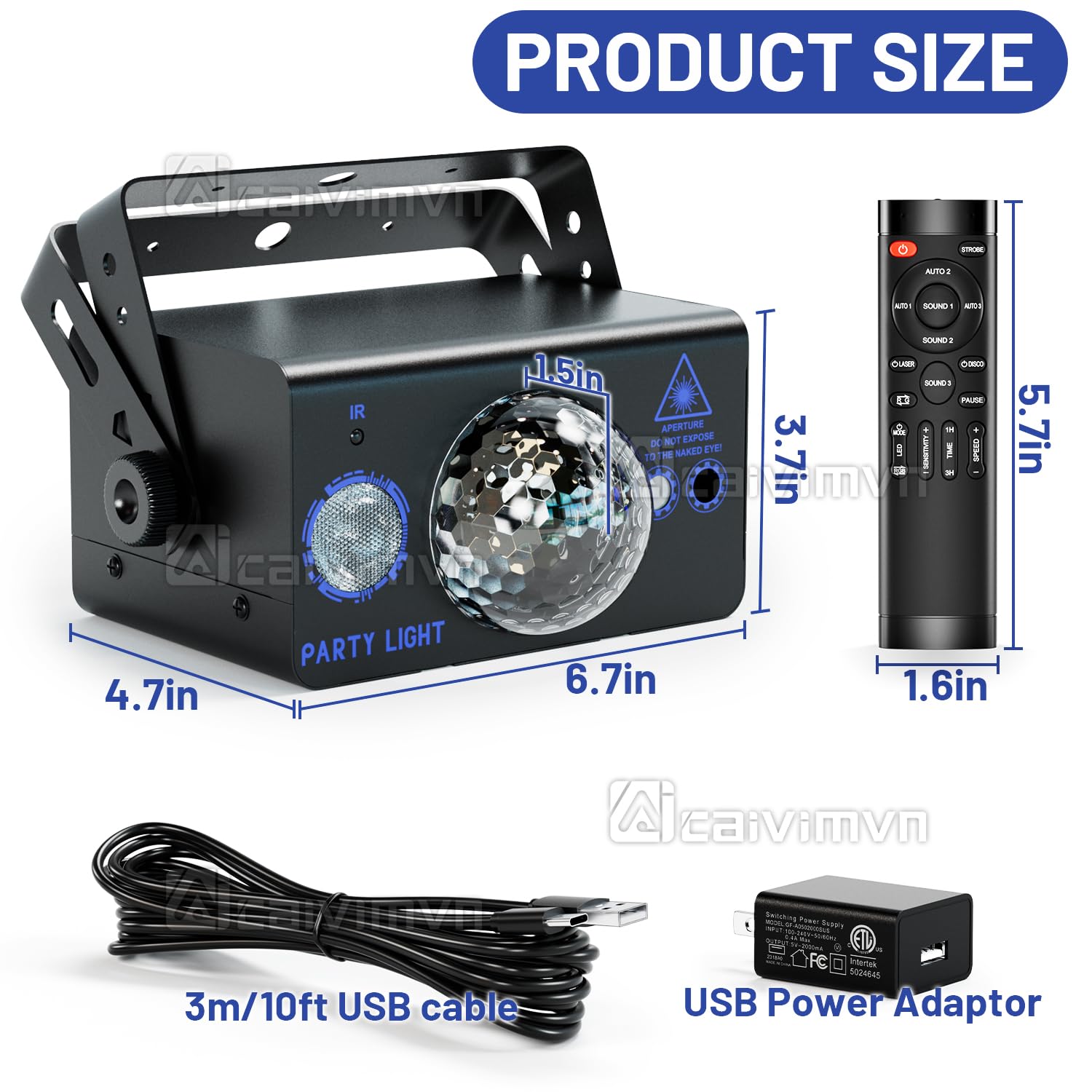 Party Lights, Disco Light Dj Disco Ball Led Sound Activated Stage Lights With Remote Control For Parties Bar Club Pub Christmas