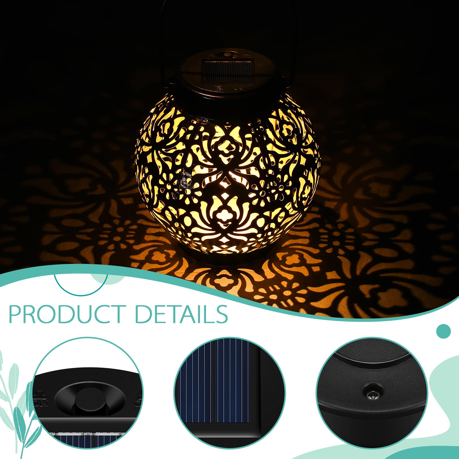 Jeyiour 12 Pack Solar Light Replacement Tops Replacement Solar Light Parts Waterproof Led Panel Lantern Lid Outdoor Top Kit For Hanging Lanterns Patio Decor(2.76 In)