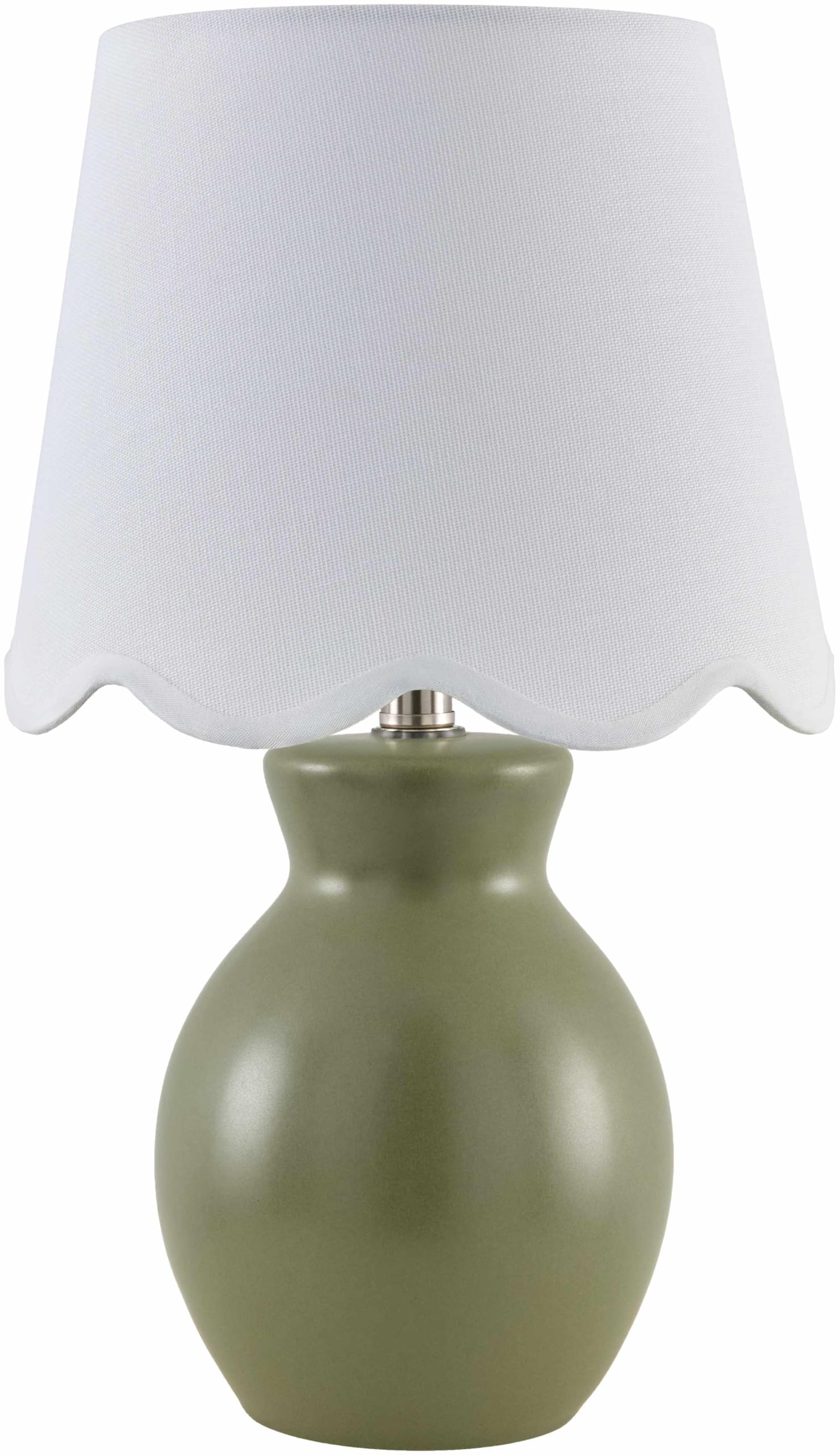 BoutiqueRugs Ceramic Bedside Table Lamp - 15inH, Green/Beige Shade, Model SPXZVC3
