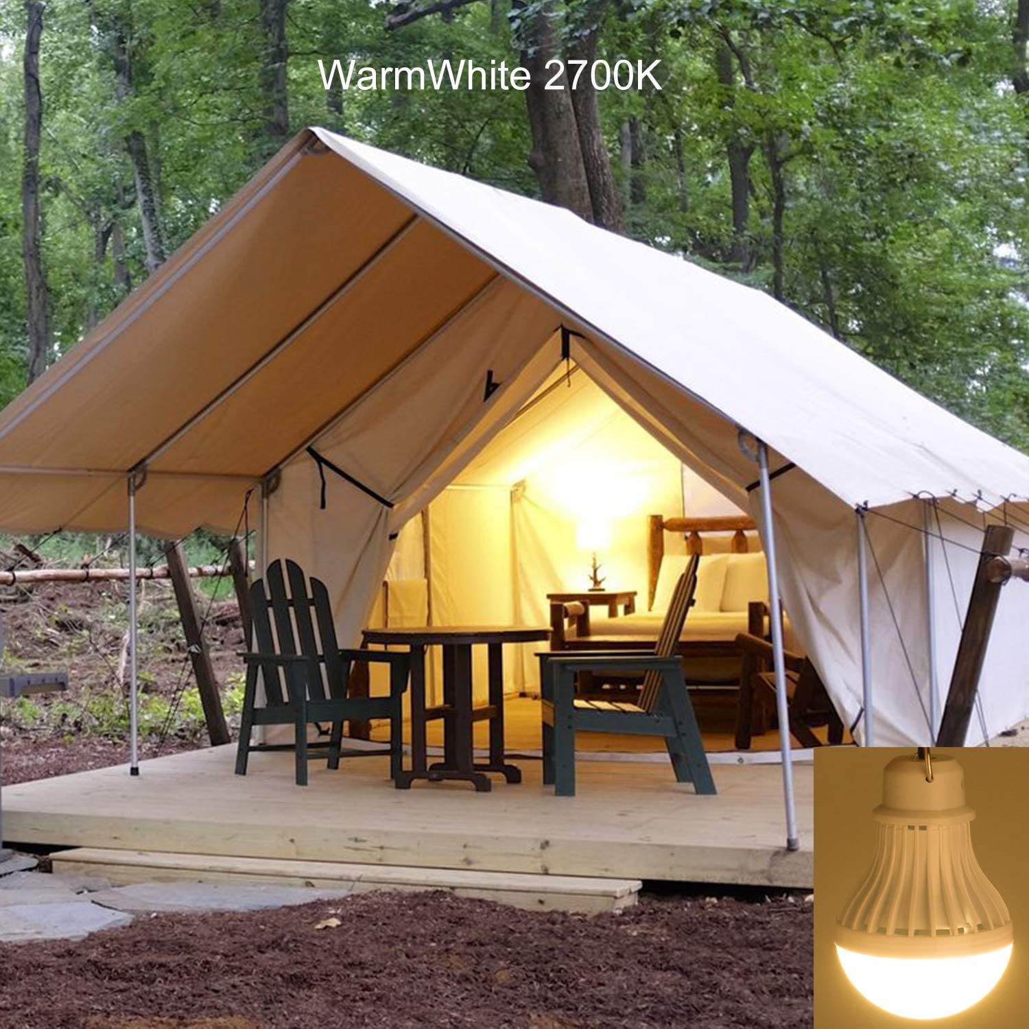 Onite Usb Led Camping Light | Portable Power Station Light & Essential Gear | 5W Solar Outdoor Lantern With Hook | Camping/Hiking/Emergency Survival Accessories | Van/Tent/Garage Use, Warm White