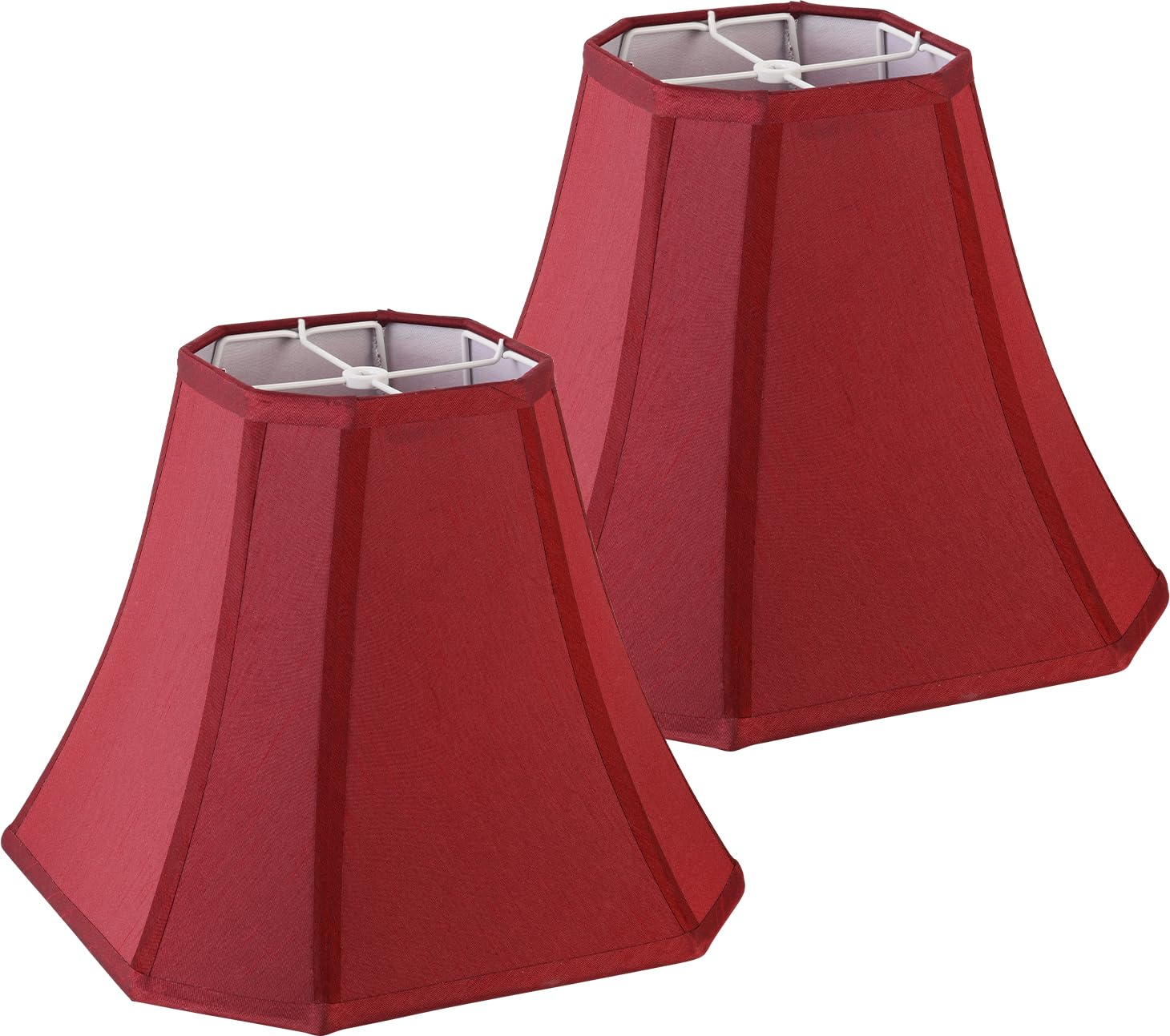 JERHOUS 2 Pcs Beverage Red Square Cute Lamp Shades Octagonal Faux Silk Lampshade Replacement Medium Lampshade 6.5?13?10.6IN(Spider) Vintage Lamp Shade for Table & Floor Lamp - Easy Assembly