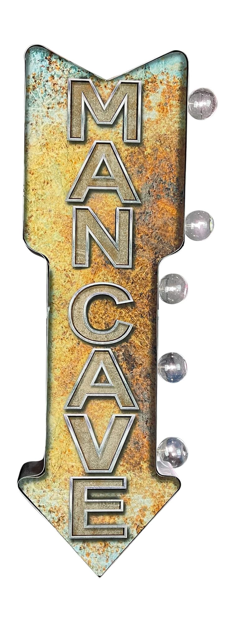 American Vintage Sign Co. Double-Sided Marquee Sign, Metal, 26” x 3” x 8”, LED Bulbs, Retro Inspired, Man Cave Decor, Model AVSC-500