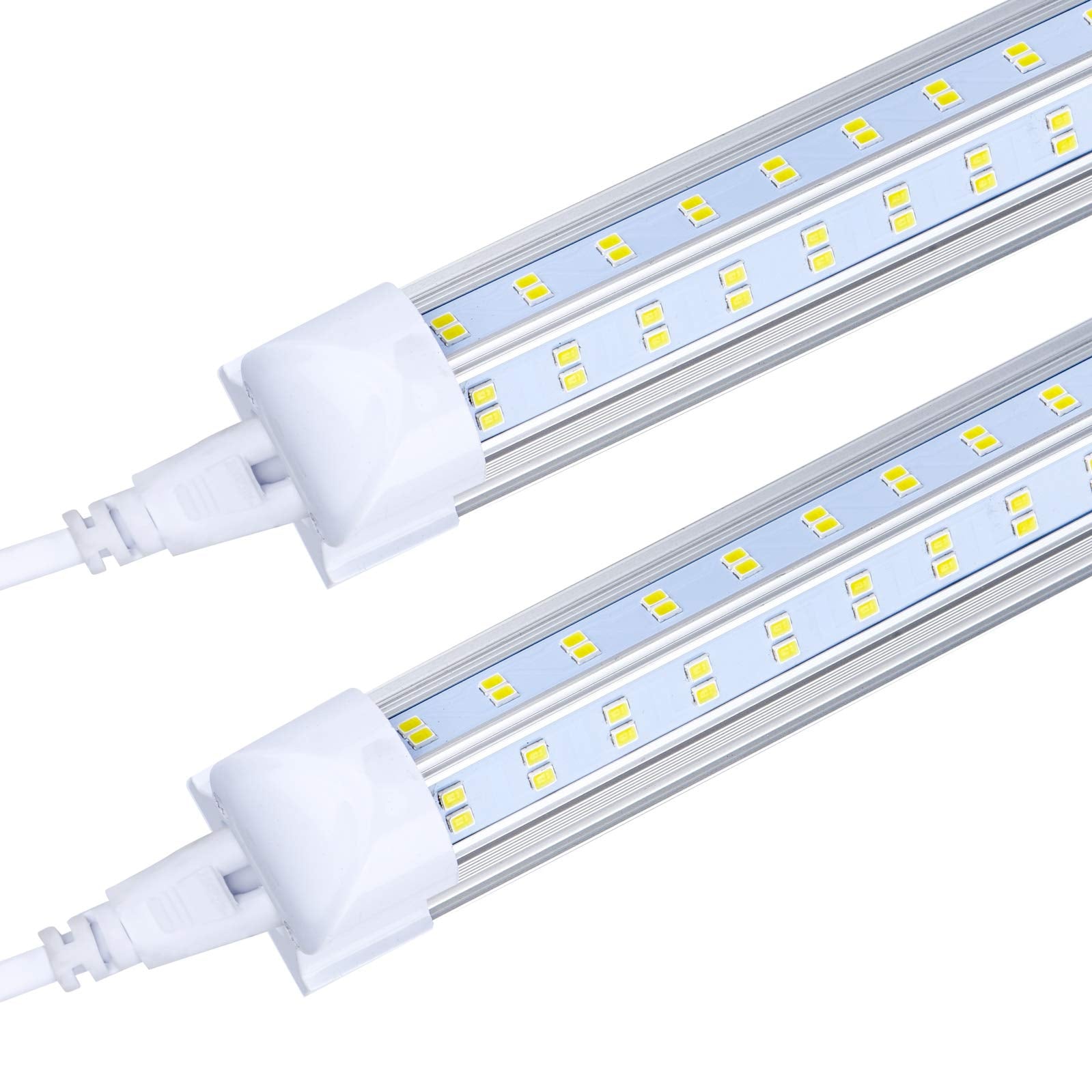 Ftubet 4Ft Led Shop Light Fixture, 60W 6500Lm 5000K(Super Bright White) Clear, T8 Integrated Led Tube Light Fixtures,V Shape, Hi