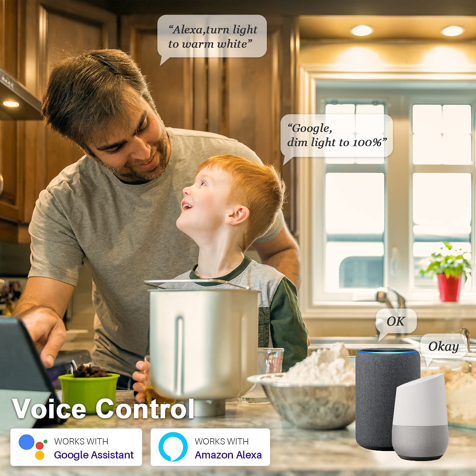 Peteme Smart LED Recessed Lighting 6 Inch, 12 Pack, WiFi, 14W, 1200LM Color Changing, RGB & White, Compatible with Alexa