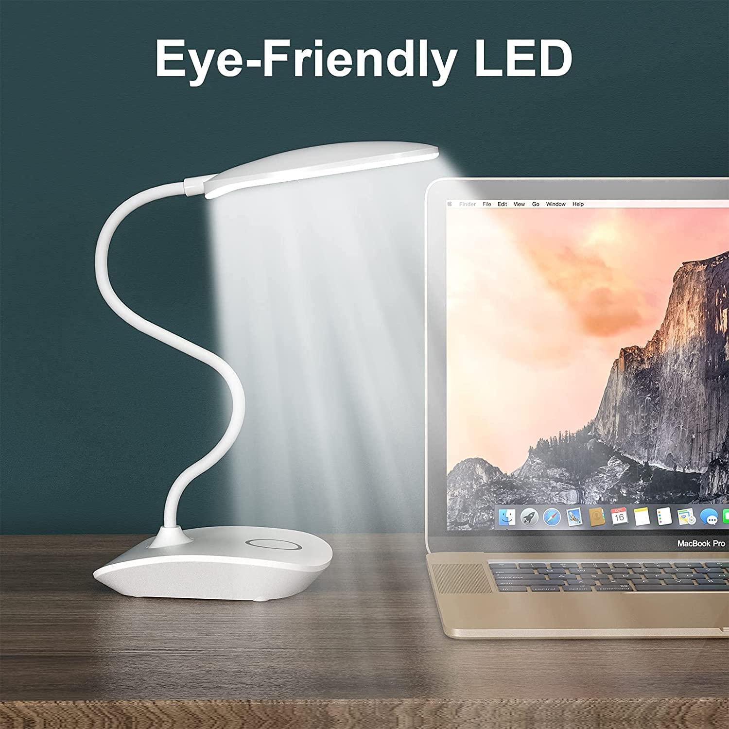 DEEPLITE LED Desk Lamp, 3 Lighting Modes, Touch Control, Portable, 2 Pack, White, Eye Caring, Flexible Gooseneck
