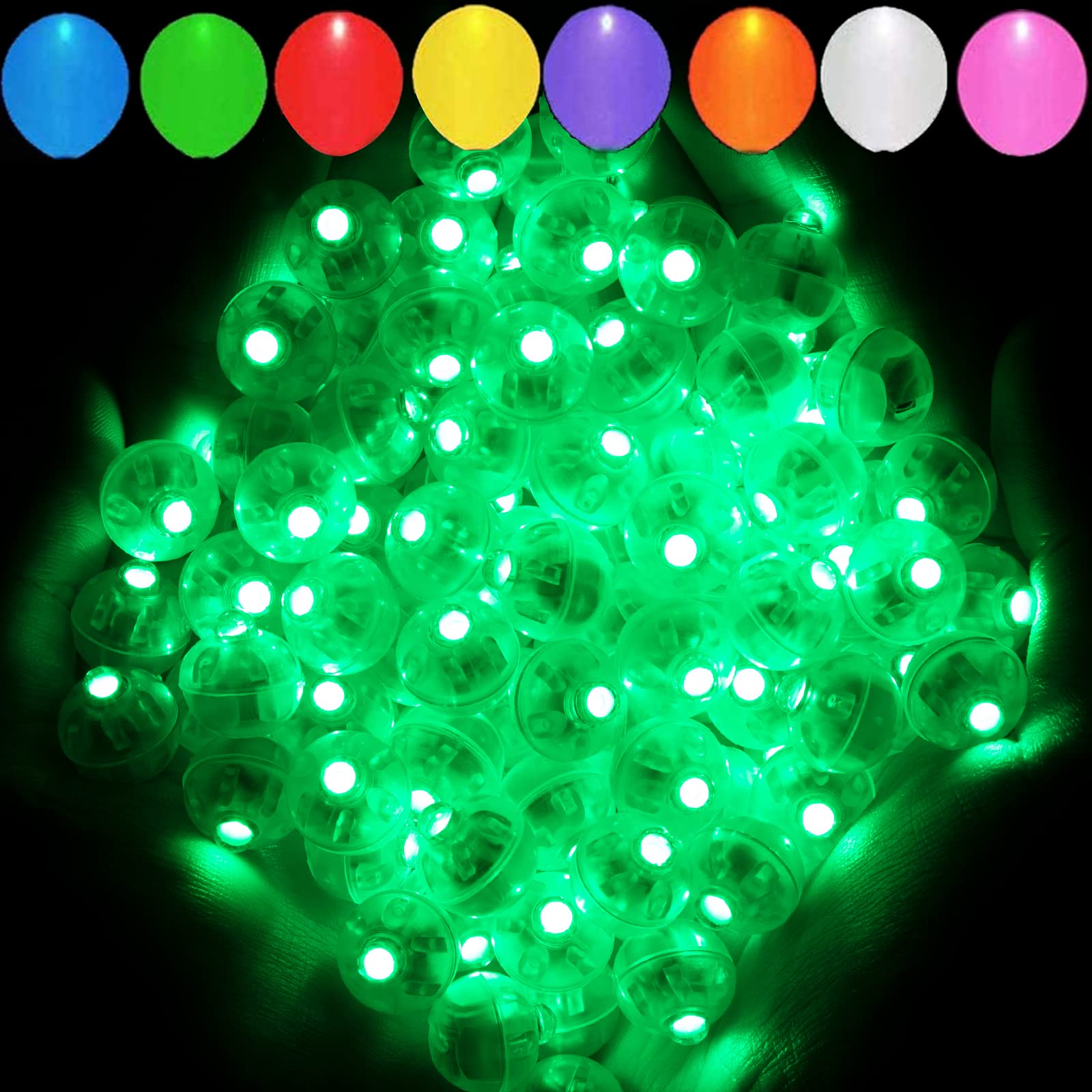 Aogist 50Pcs Green Balloon Lights,Long Standby Time Waterproof Mini Light,Battery Powered,Round Led Ball Lamp For Latex Balloon