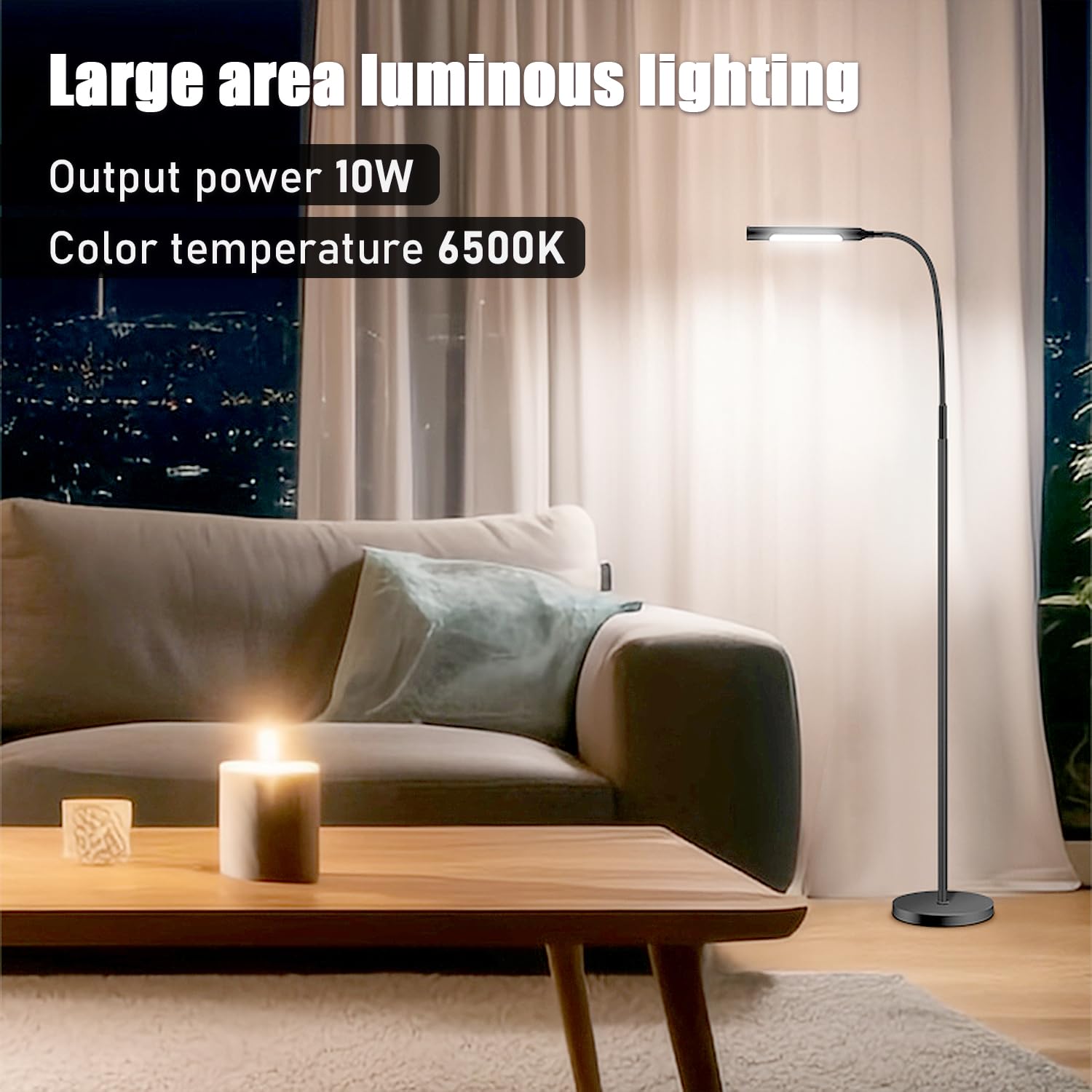 Giantlumi Floor Lamp For Living Room, Bedrooms,Work Study And Home Decor.Modern Reading Standing Lamp.With Remote Control.4 Colo